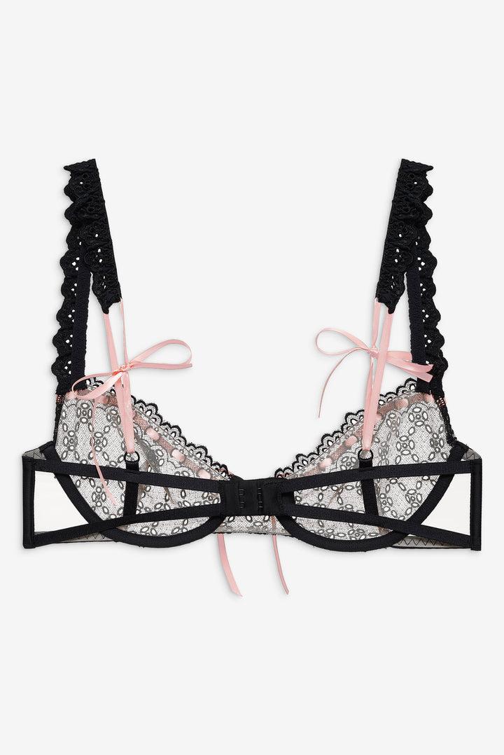 Elena Eyelet Underwire Bra — Black Product Image