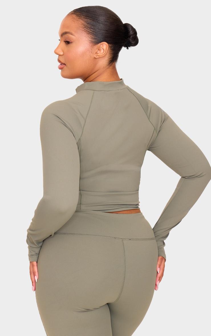 Olive Sculpt Quarter Zip Gym Top Product Image