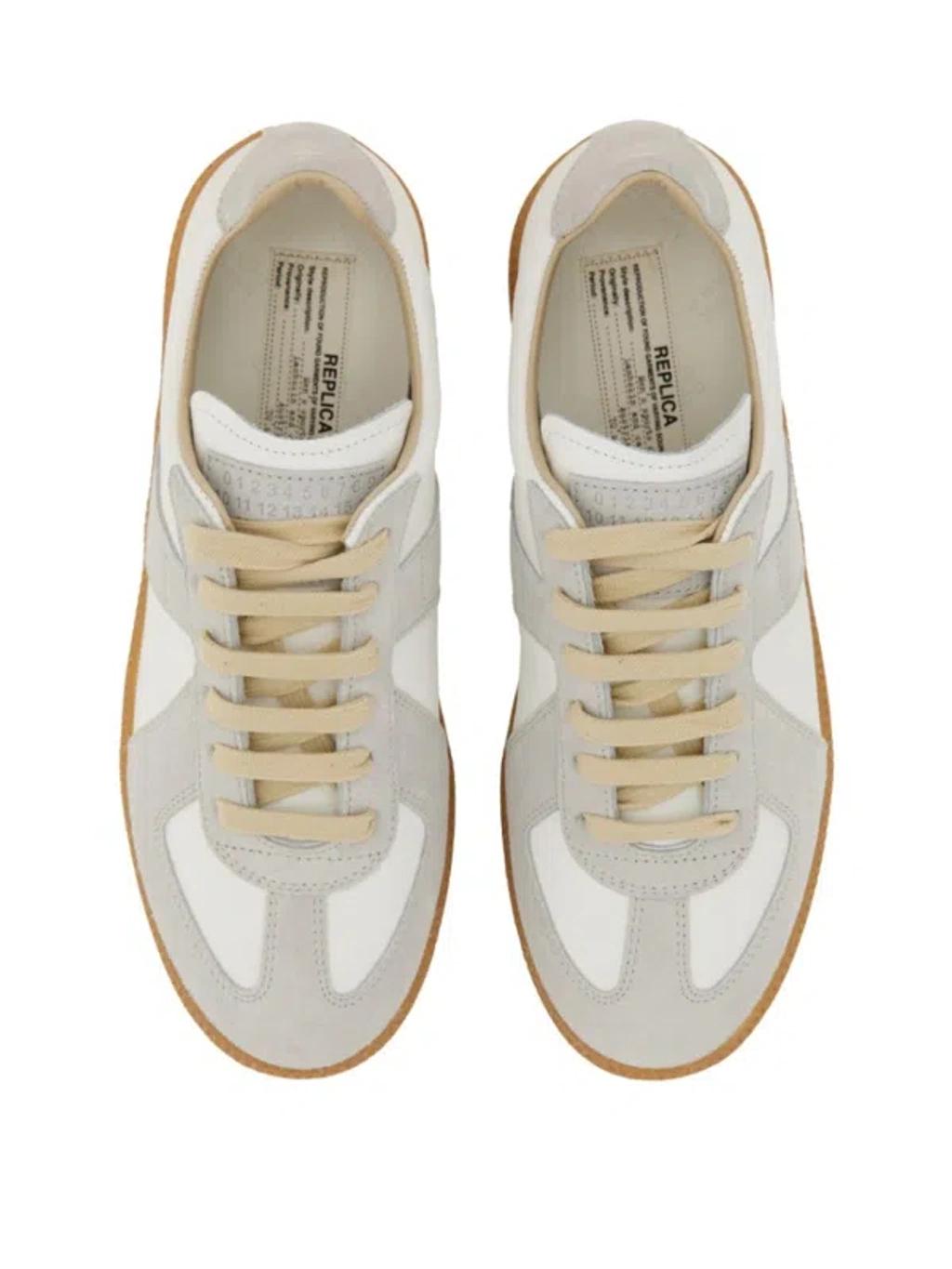 MAISON MARGIELA Replica Leather And Suede Sneakers In White Product Image