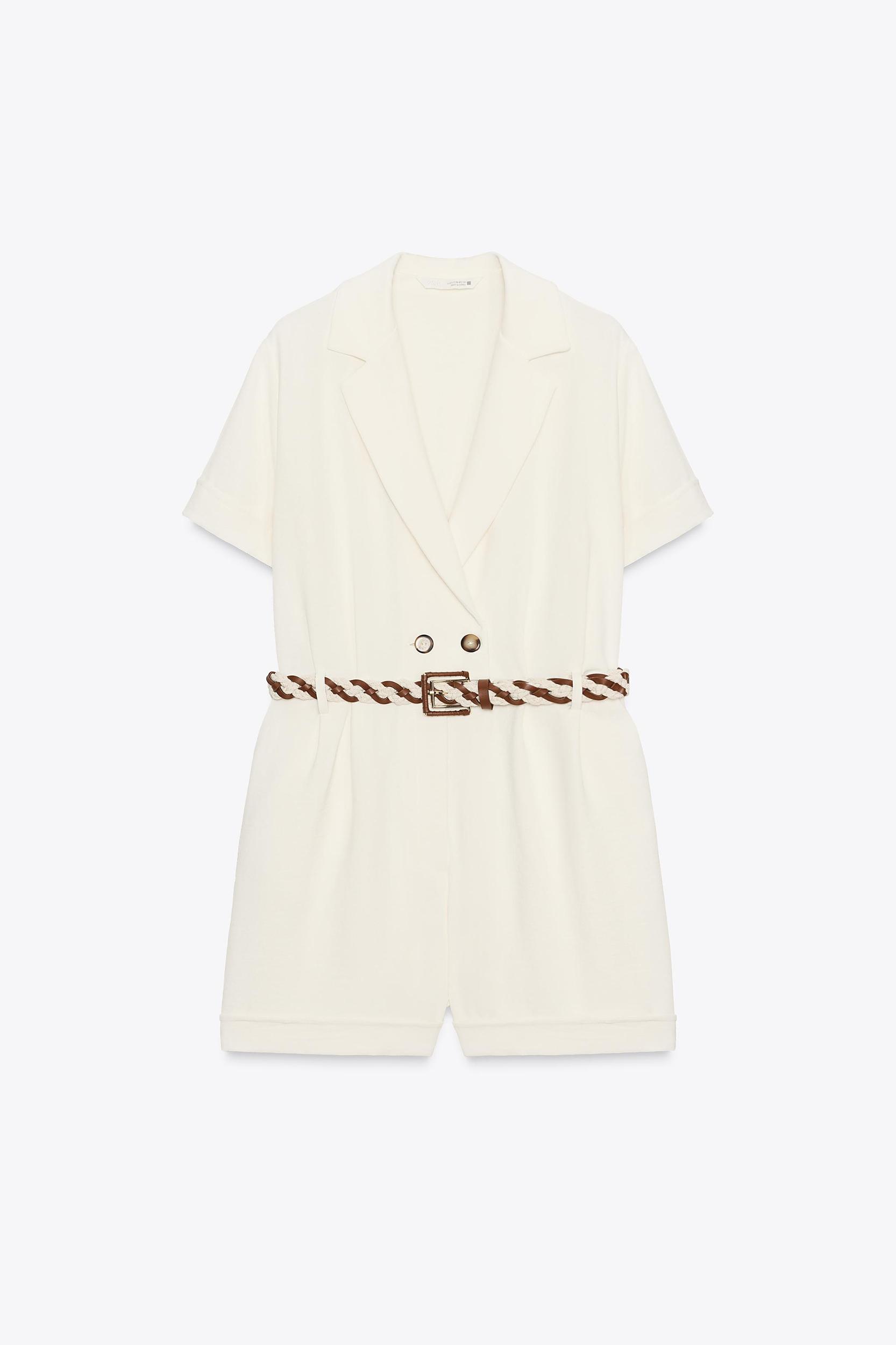 BRAIDED BELT SHORT JUMPSUIT Product Image