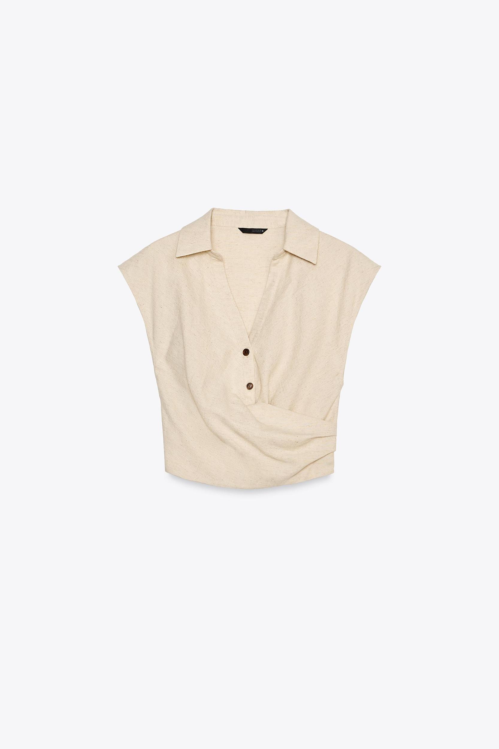PLEATED LINEN TOP Product Image