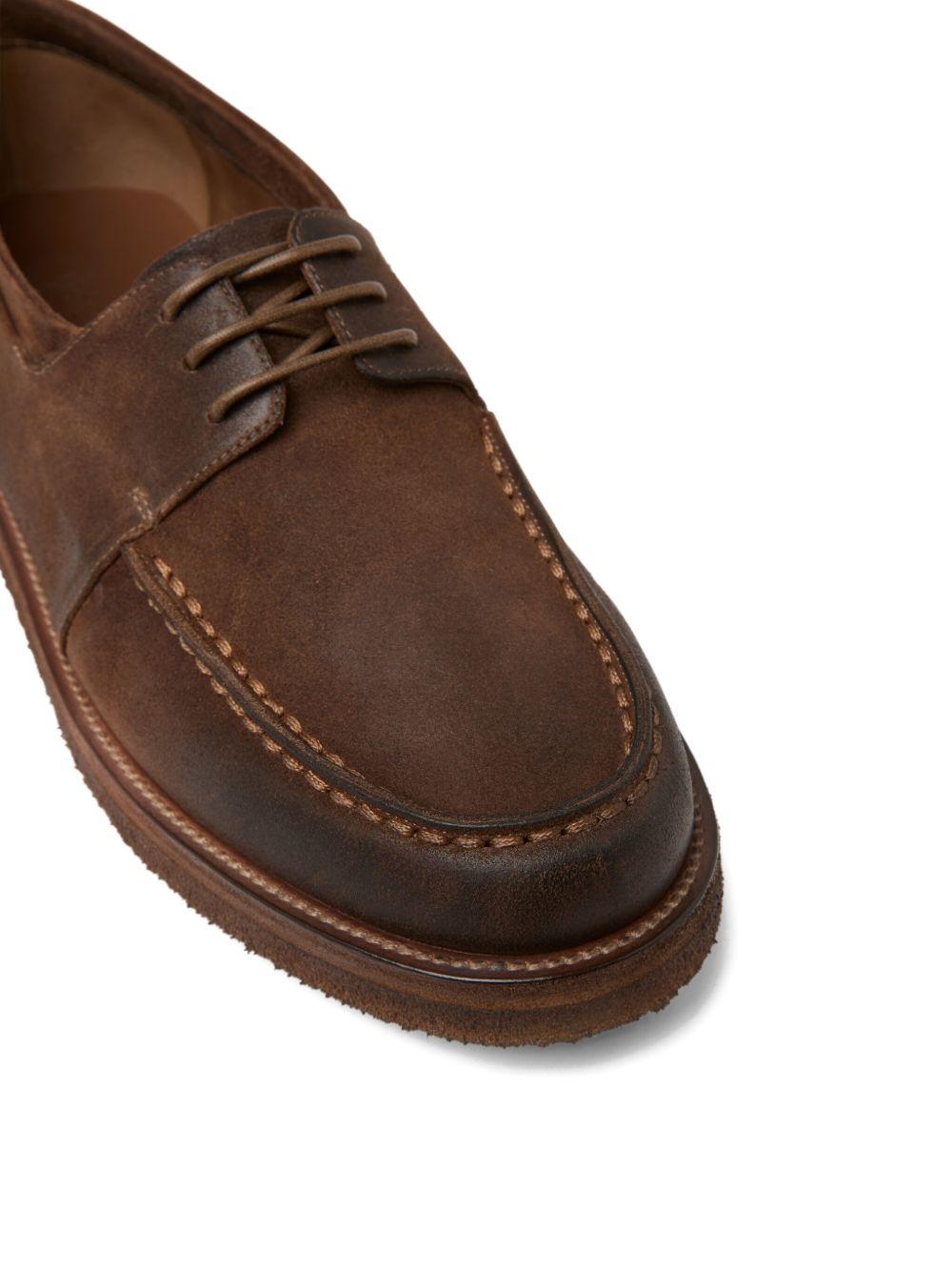 leather lace-up boat shoes Product Image