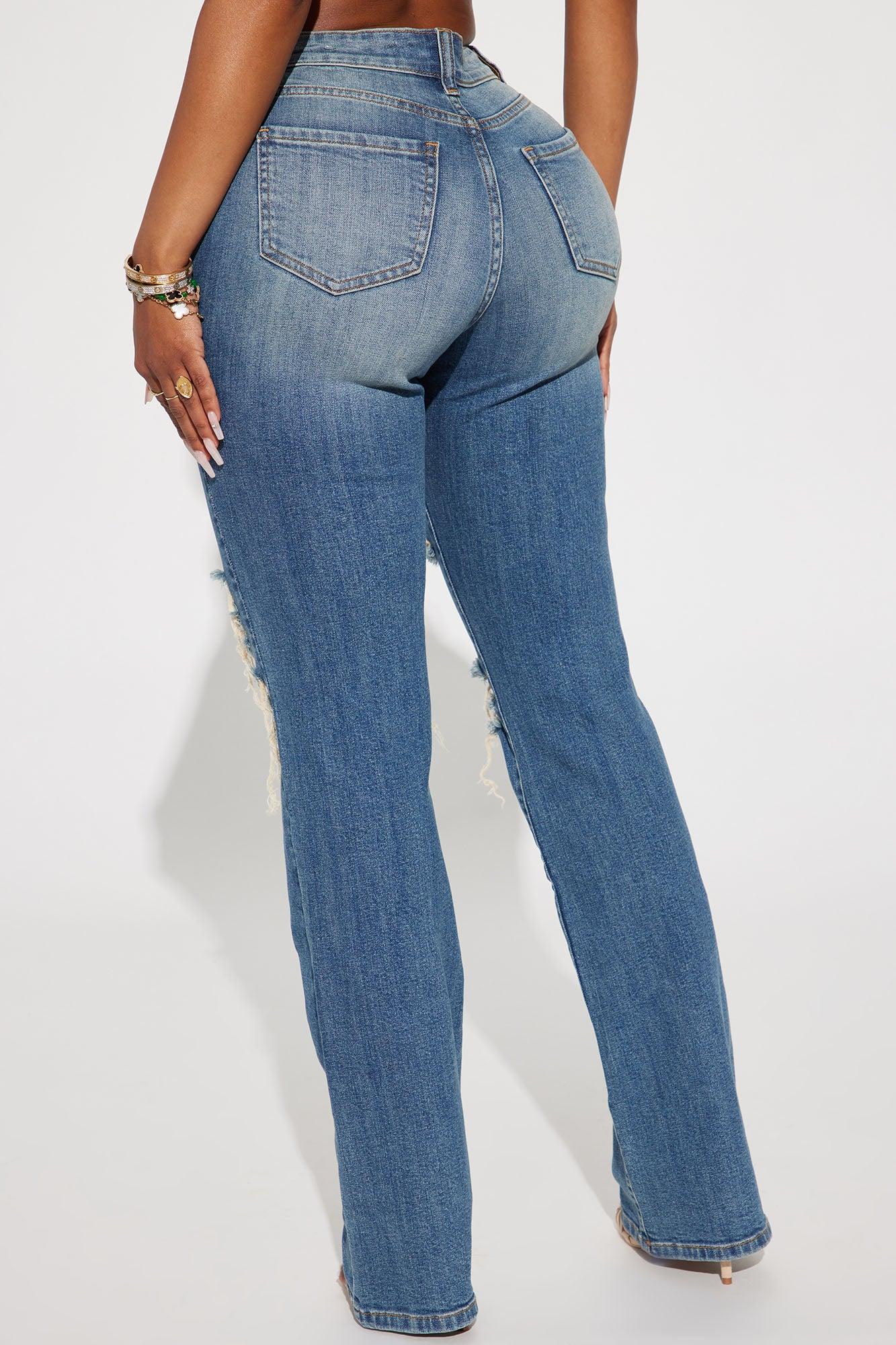 Let It Be Stretch Straight Leg Jeans - Medium Wash Product Image