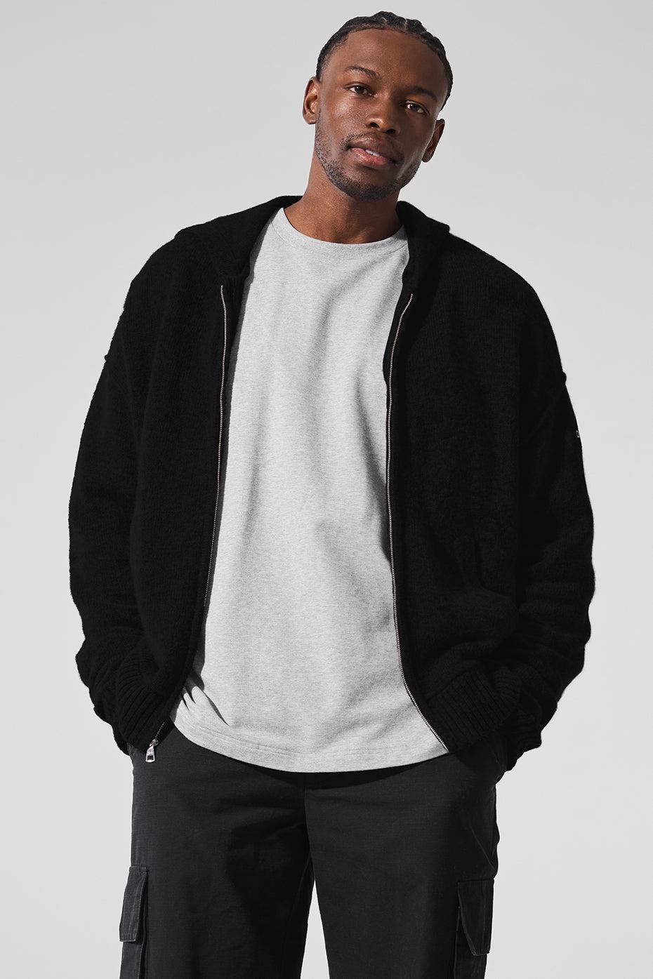 New Class Cashmere Full Zip Hoodie - Black Male Product Image