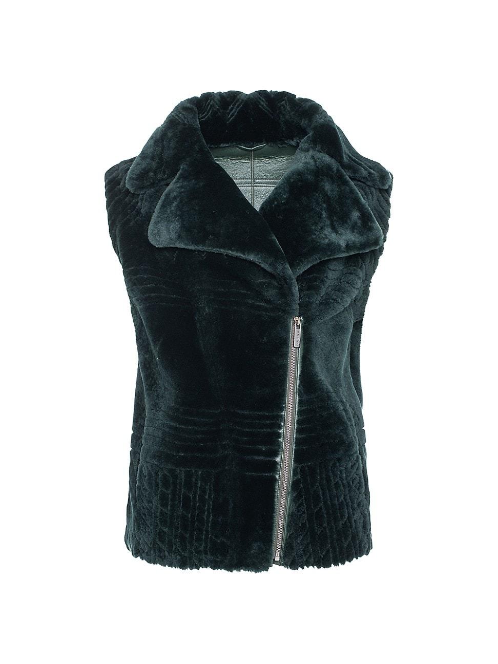 Womens Select Shearling Lamb Zip Vest Product Image