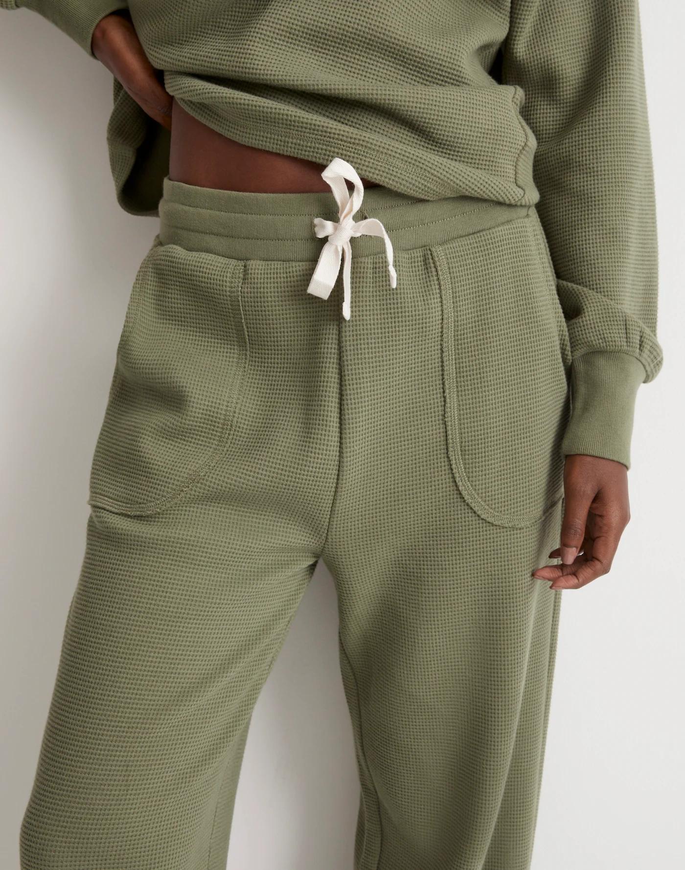 Textured Waffle Straight Sweatpants Product Image