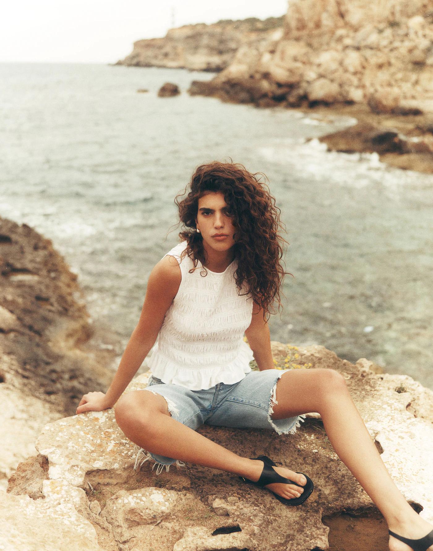 Smocked Boatneck Tank Product Image