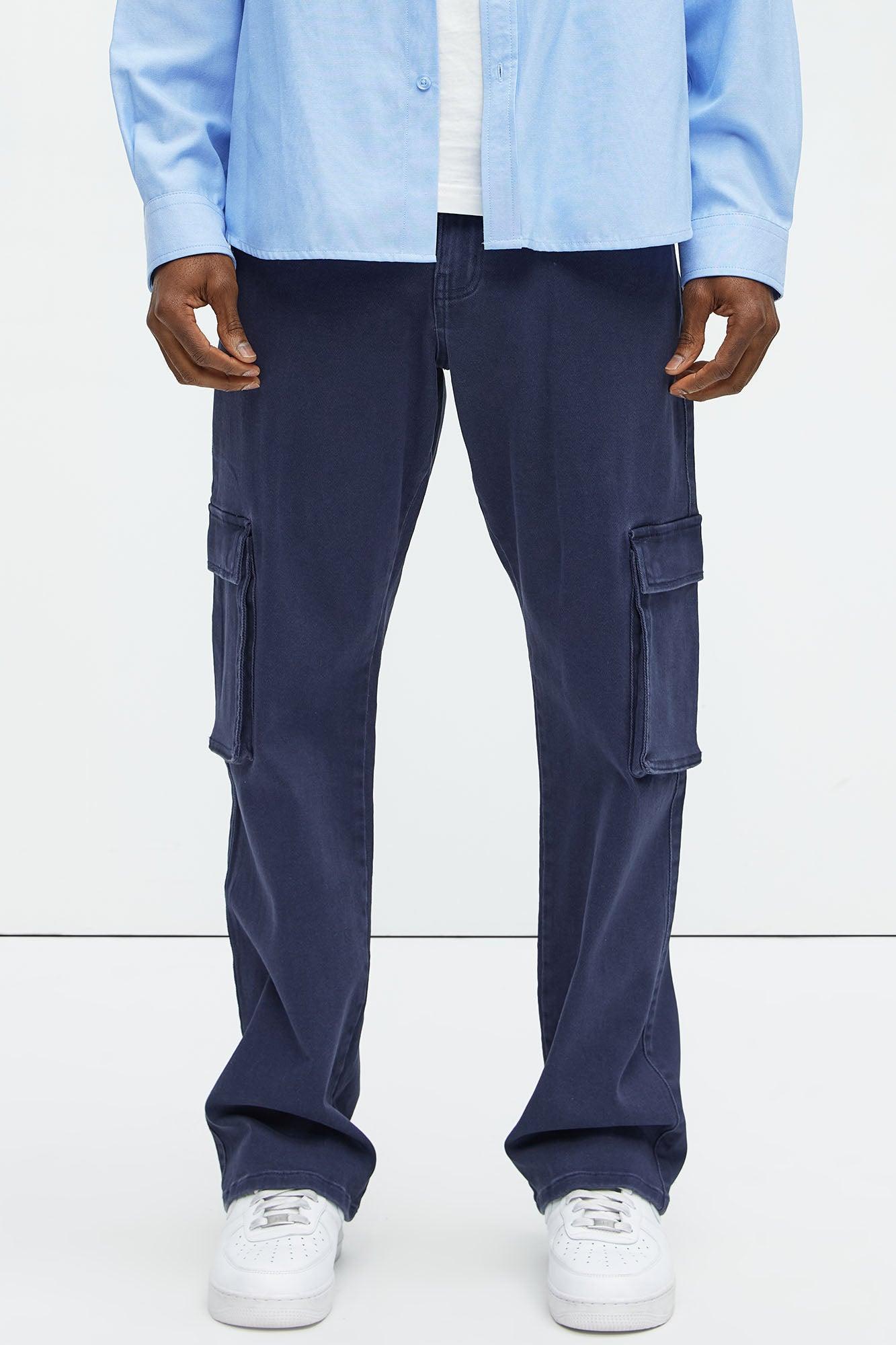 Classic Straight Cargo Jeans - Navy Product Image