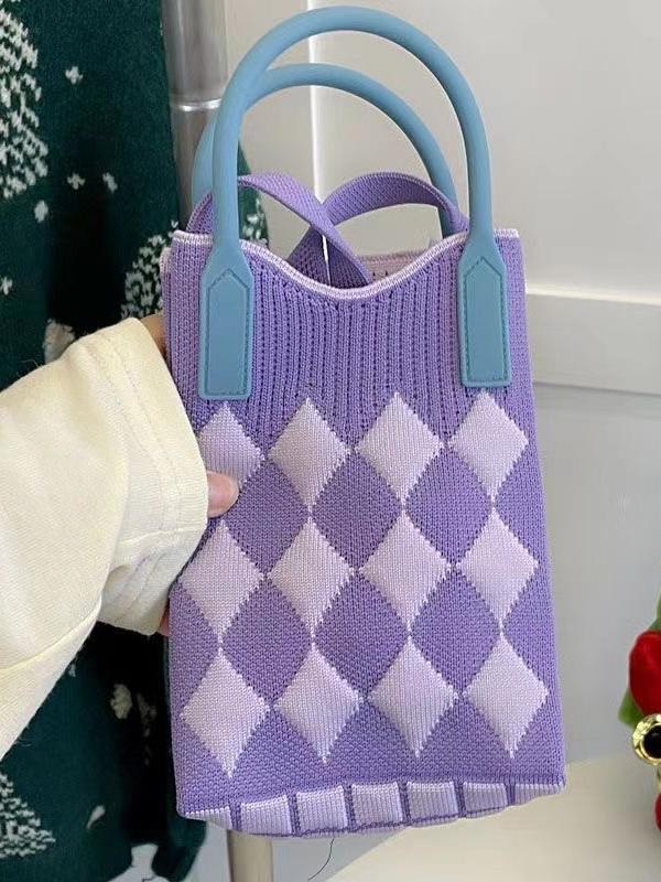 Houndstooth Split-Joint Bags Crossbody Bags Handbags Product Image
