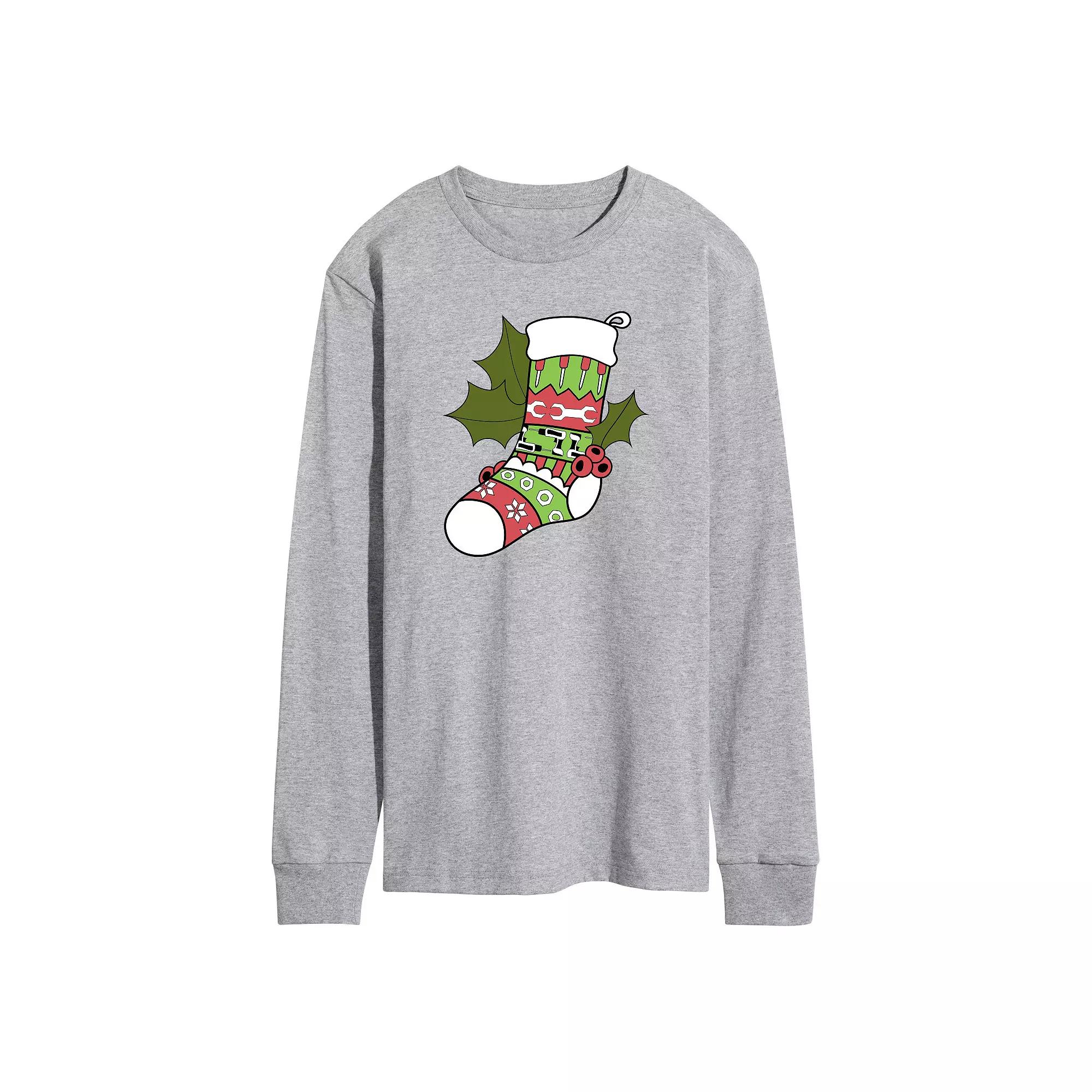 Men's Fair Isle Tool Stocking Long Sleeve Graphic Tee,  Product Image