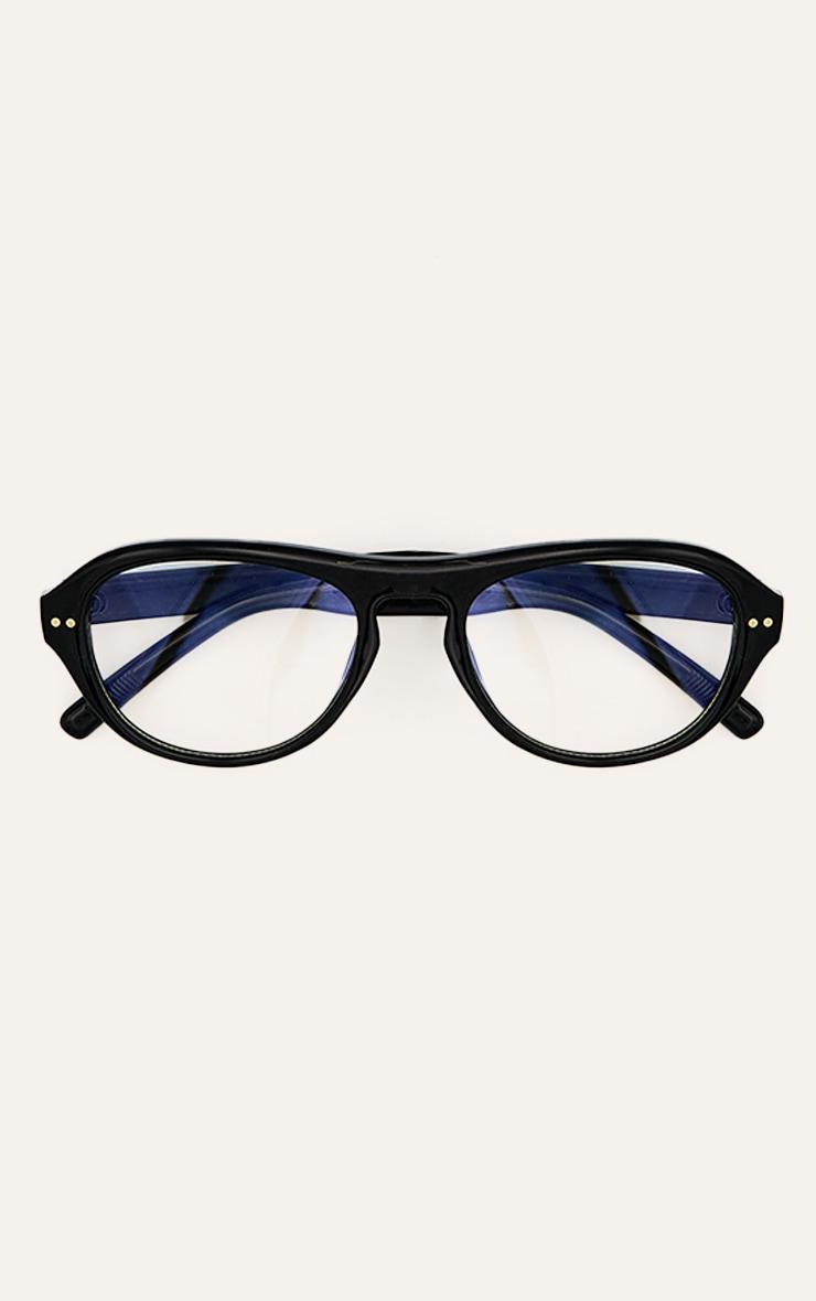 Black Round Aviator Blue Light Readers Product Image
