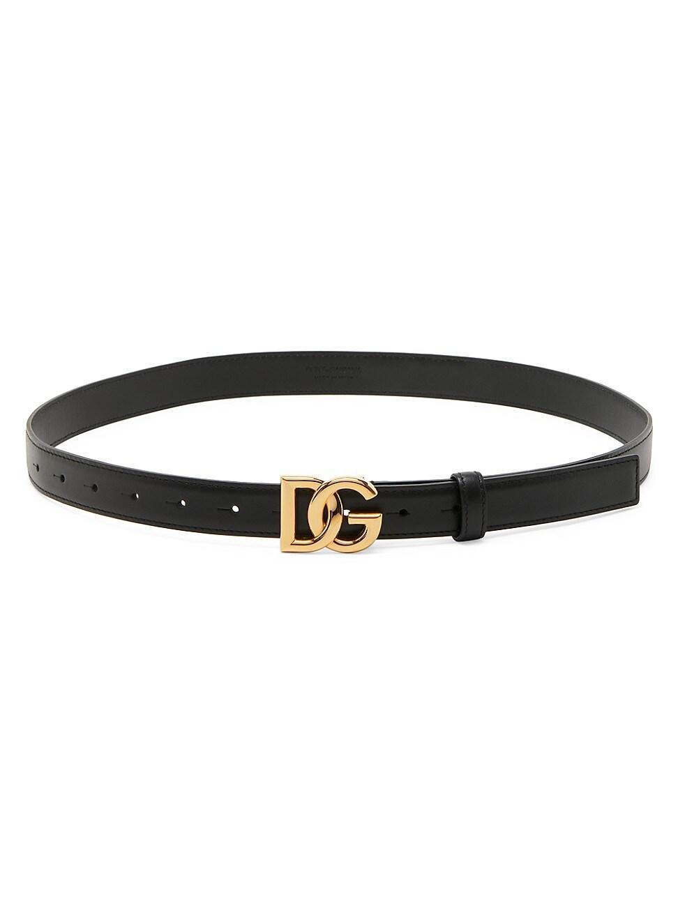 Womens DG Logo Buckle Leather Belt Product Image