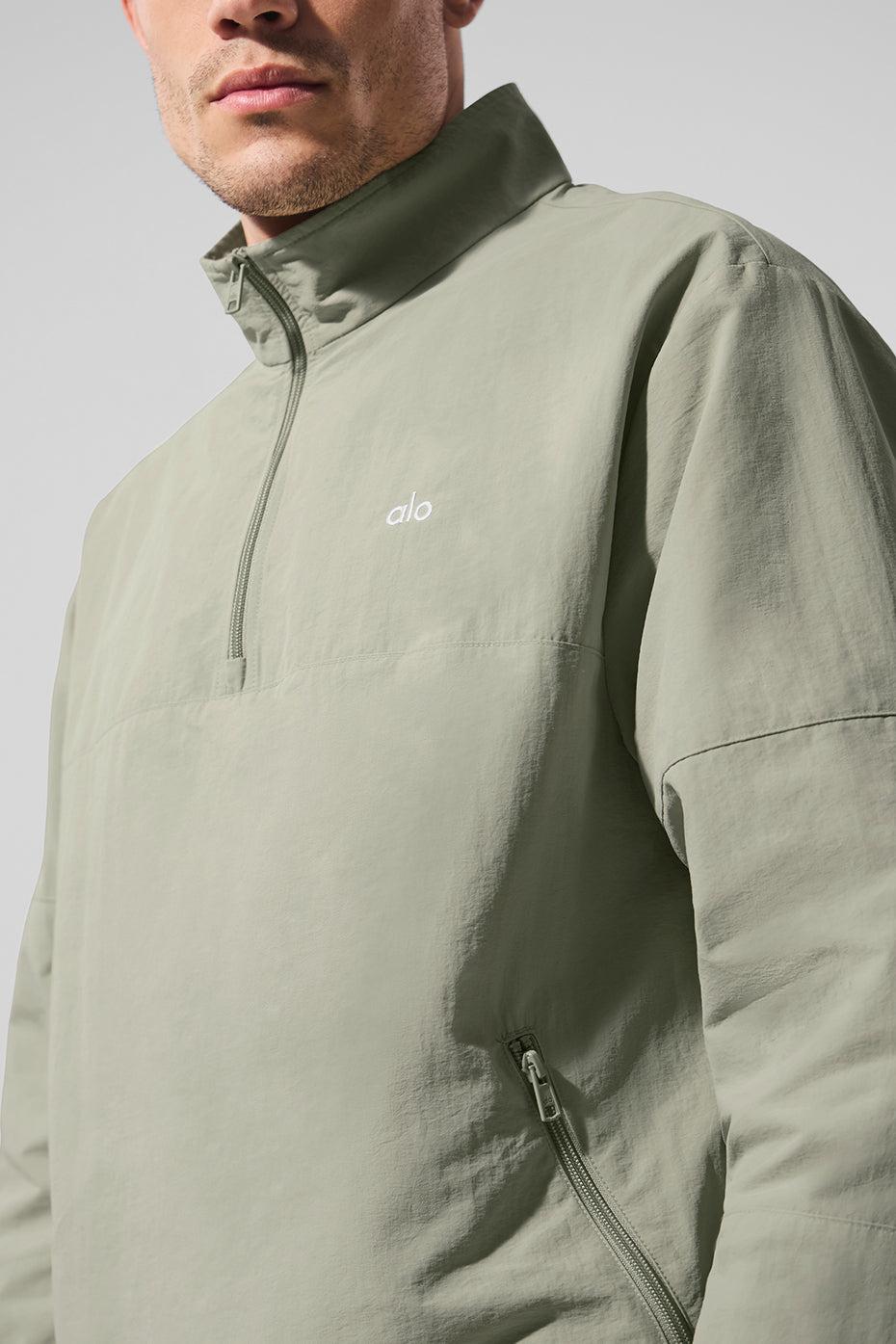 Light Weight Takeaway Track Pullover - Limestone Product Image