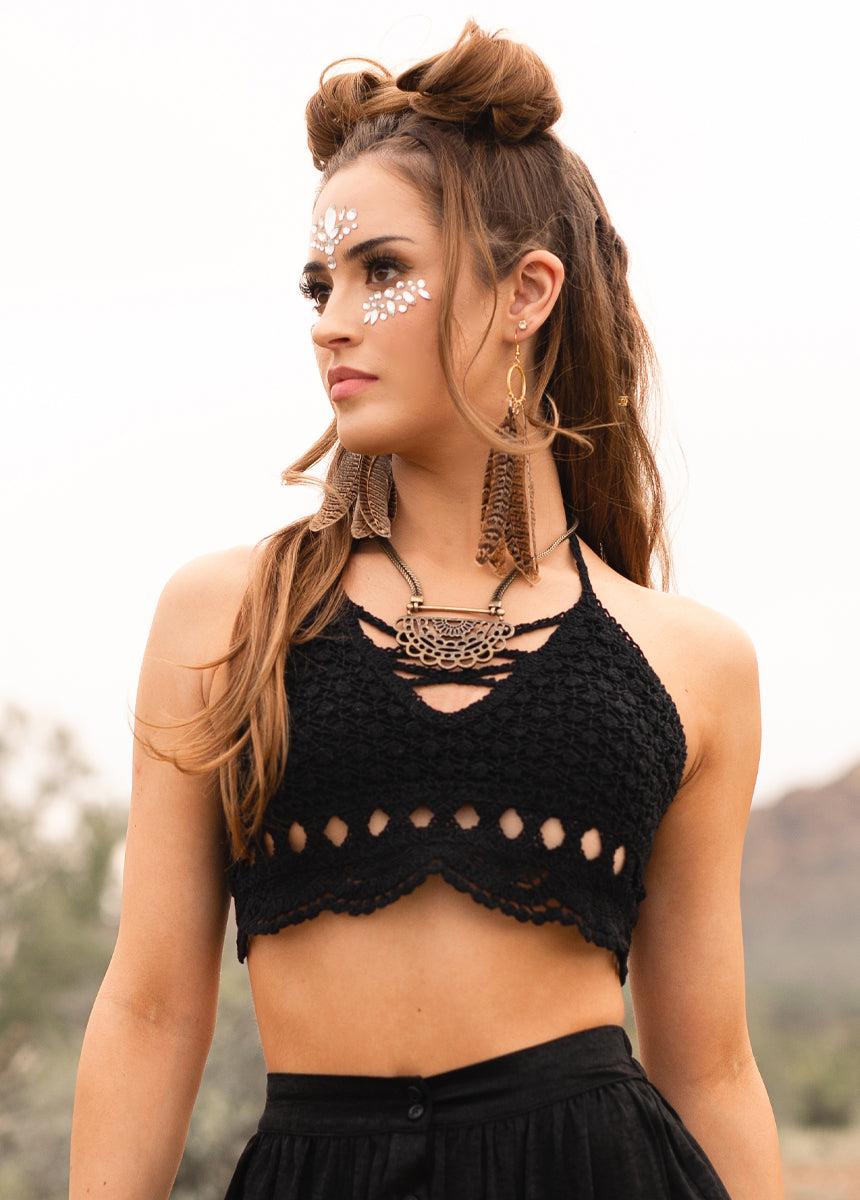 Kindred Crochet Top in Black Female Product Image