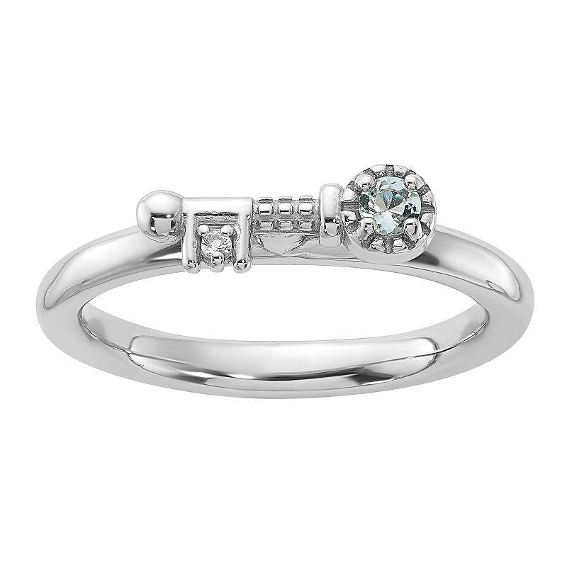 Stacks & Stones Sterling Silver Stackable Gemstone Key Ring, Women's,  Product Image