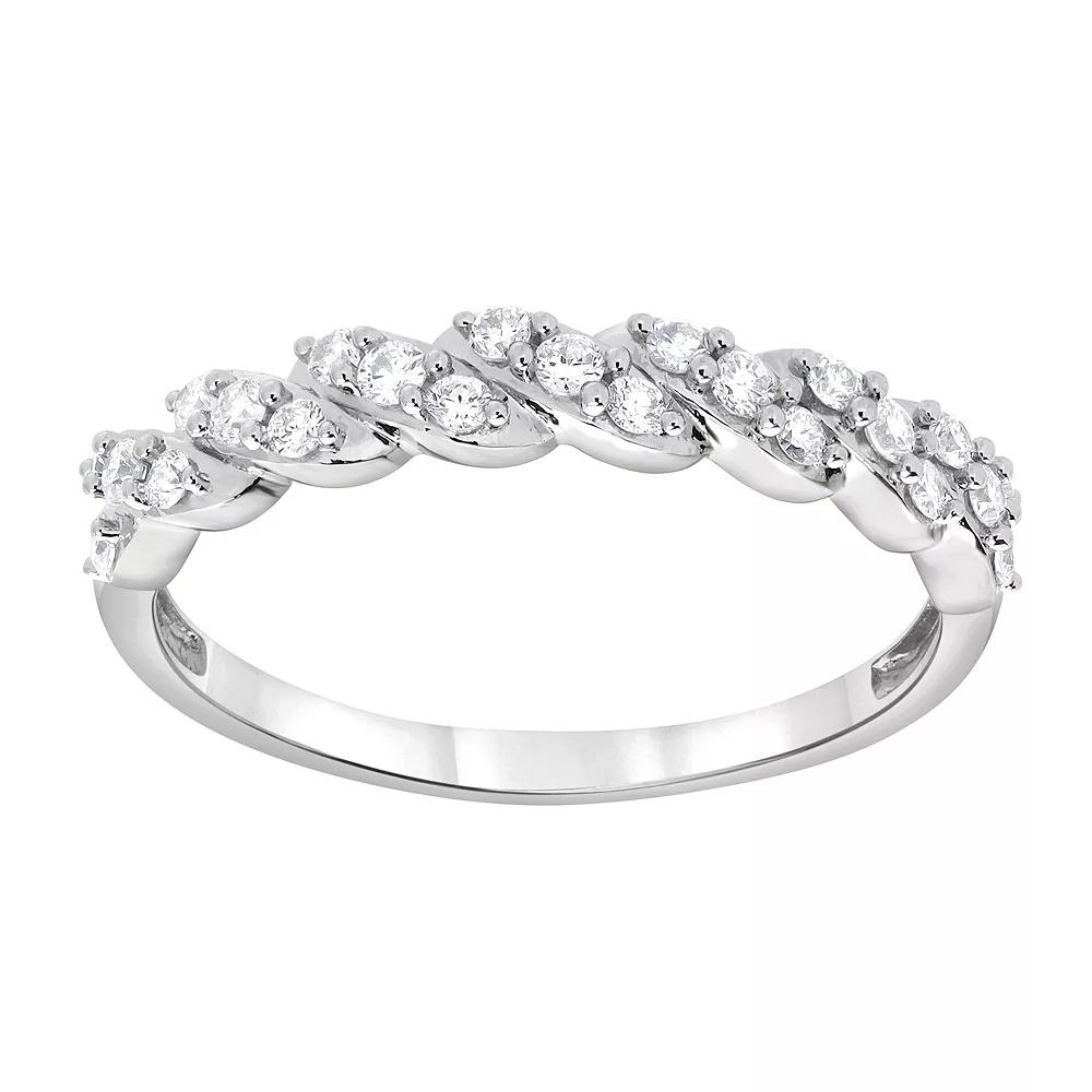 Diamond Brilliance Sterling Silver 1/4 Carat T.W. Lab-Created Diamond Split Shank Band Ring, Women's, Size: 6, Silver Tone Product Image