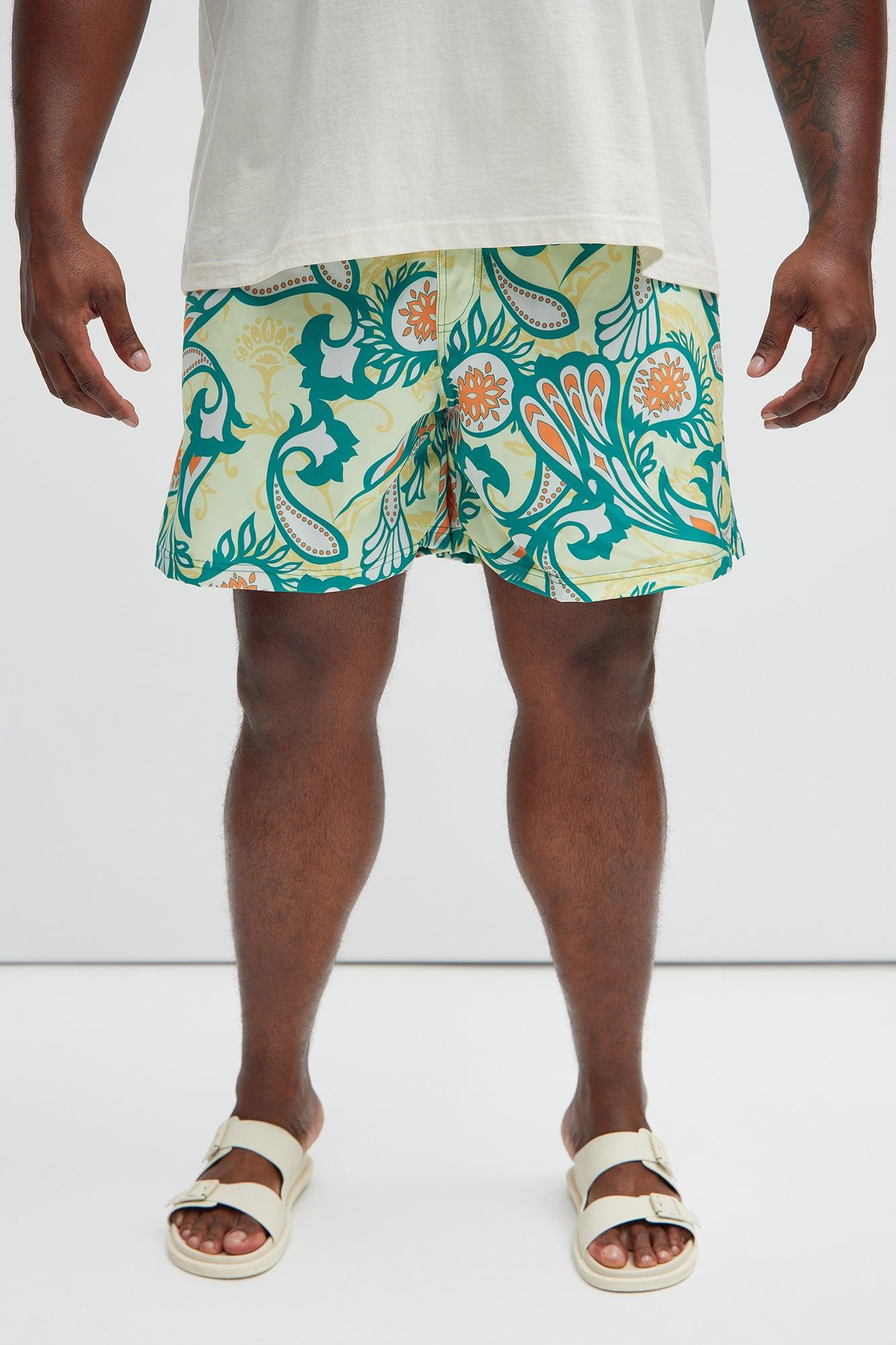 Mission Swim Mid Trunk - Green/combo Product Image