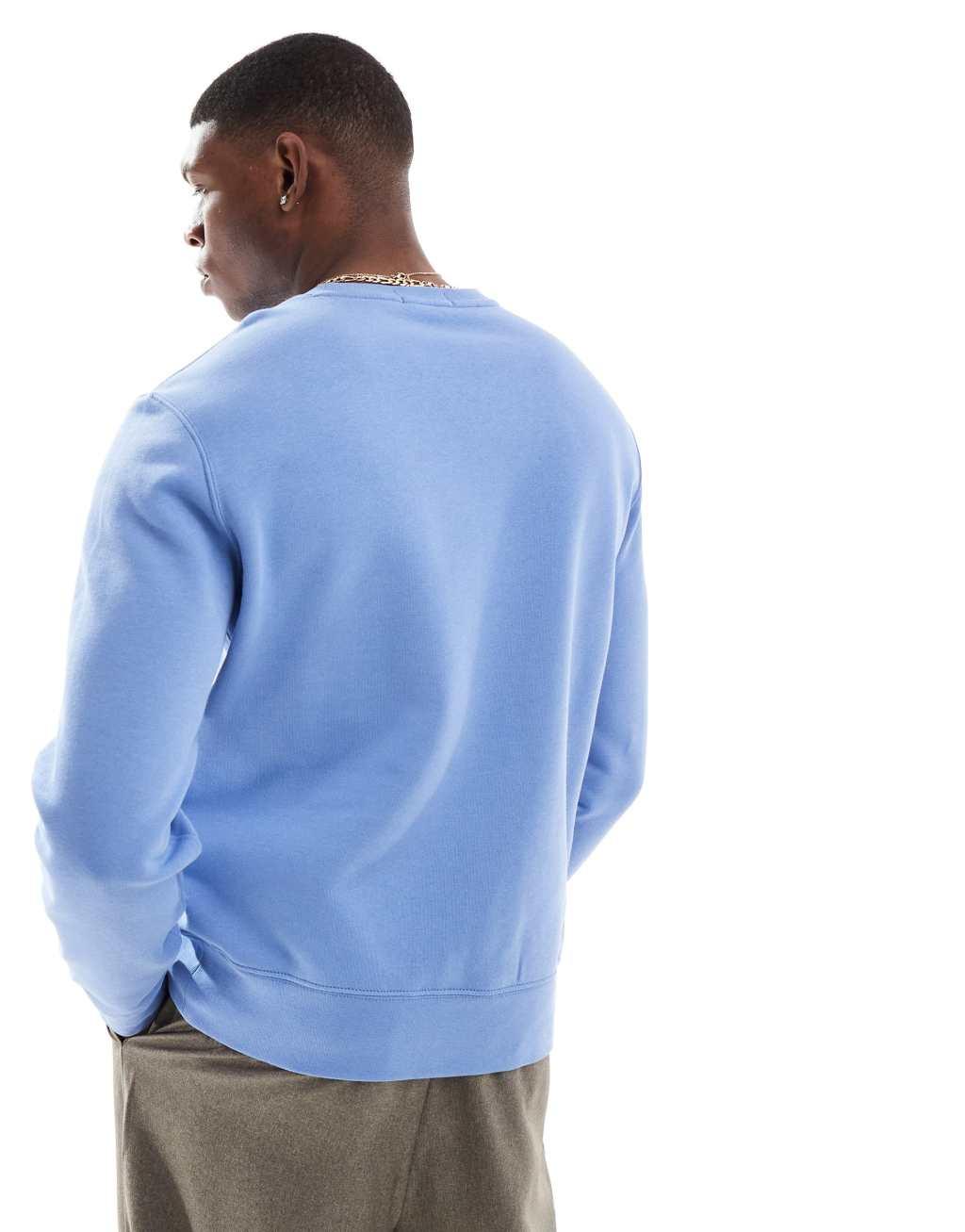 Polo Ralph Lauren campus bear print fleece sweatshirt in mid blue Product Image