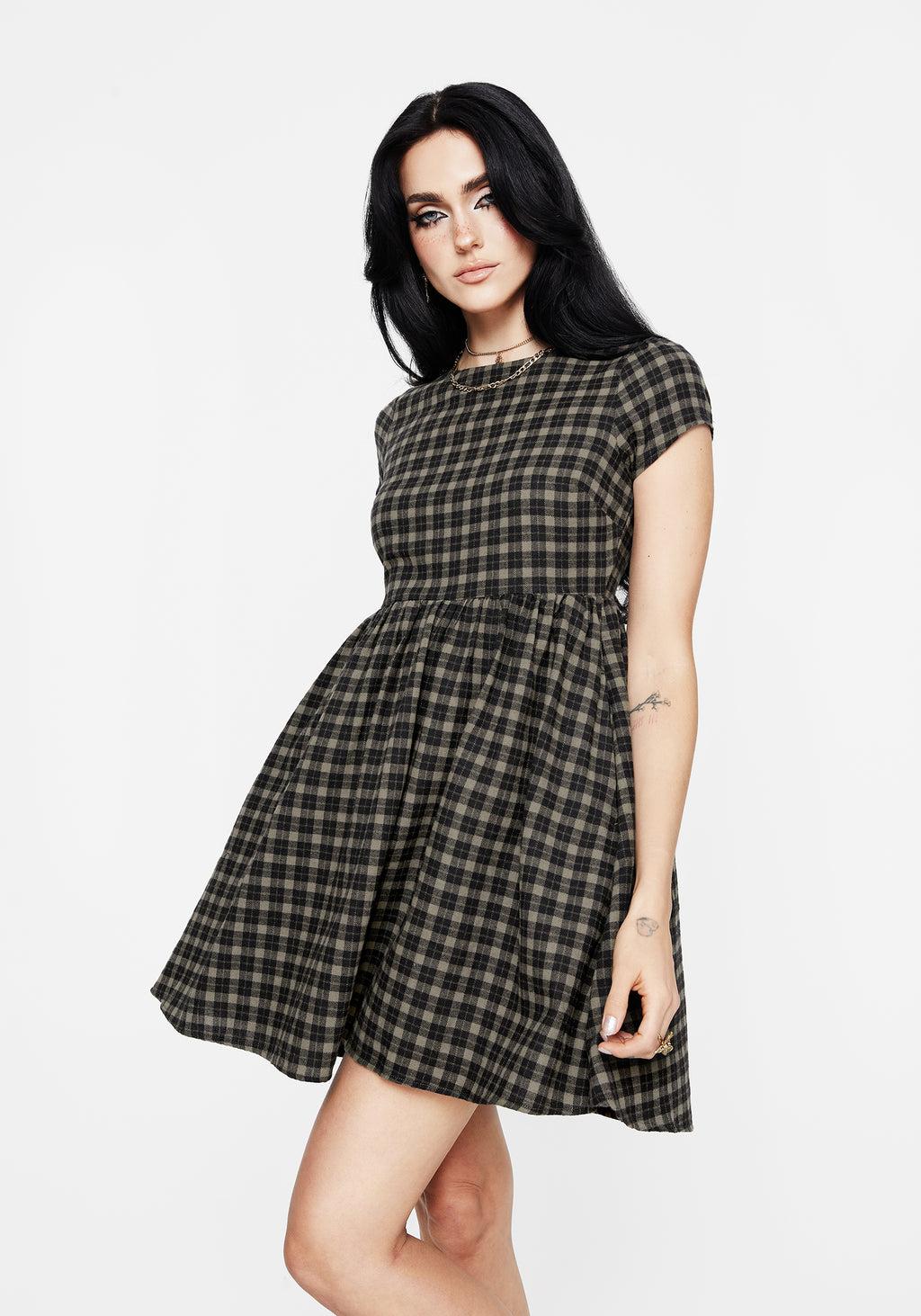 Terra Mini Smock Dress - Olive Product Image