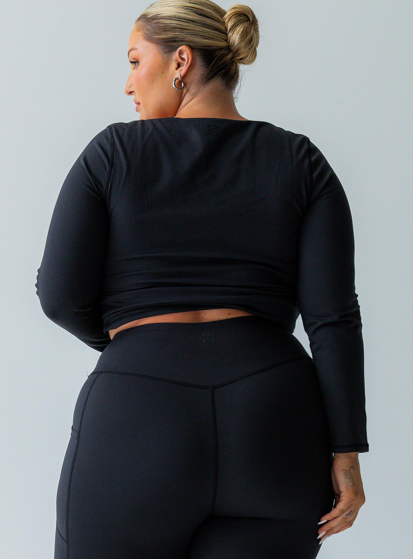 Thriving Activewear Top Black Curve Product Image