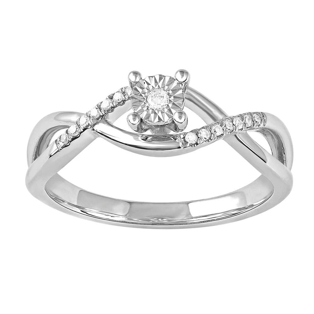 DeCouer Diamond Accent Crossover Promise Ring, Women's,  Product Image