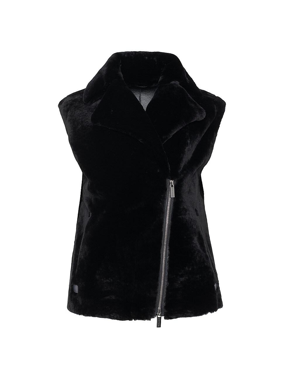 Womens Select Shearling Lamb Zip Vest Product Image