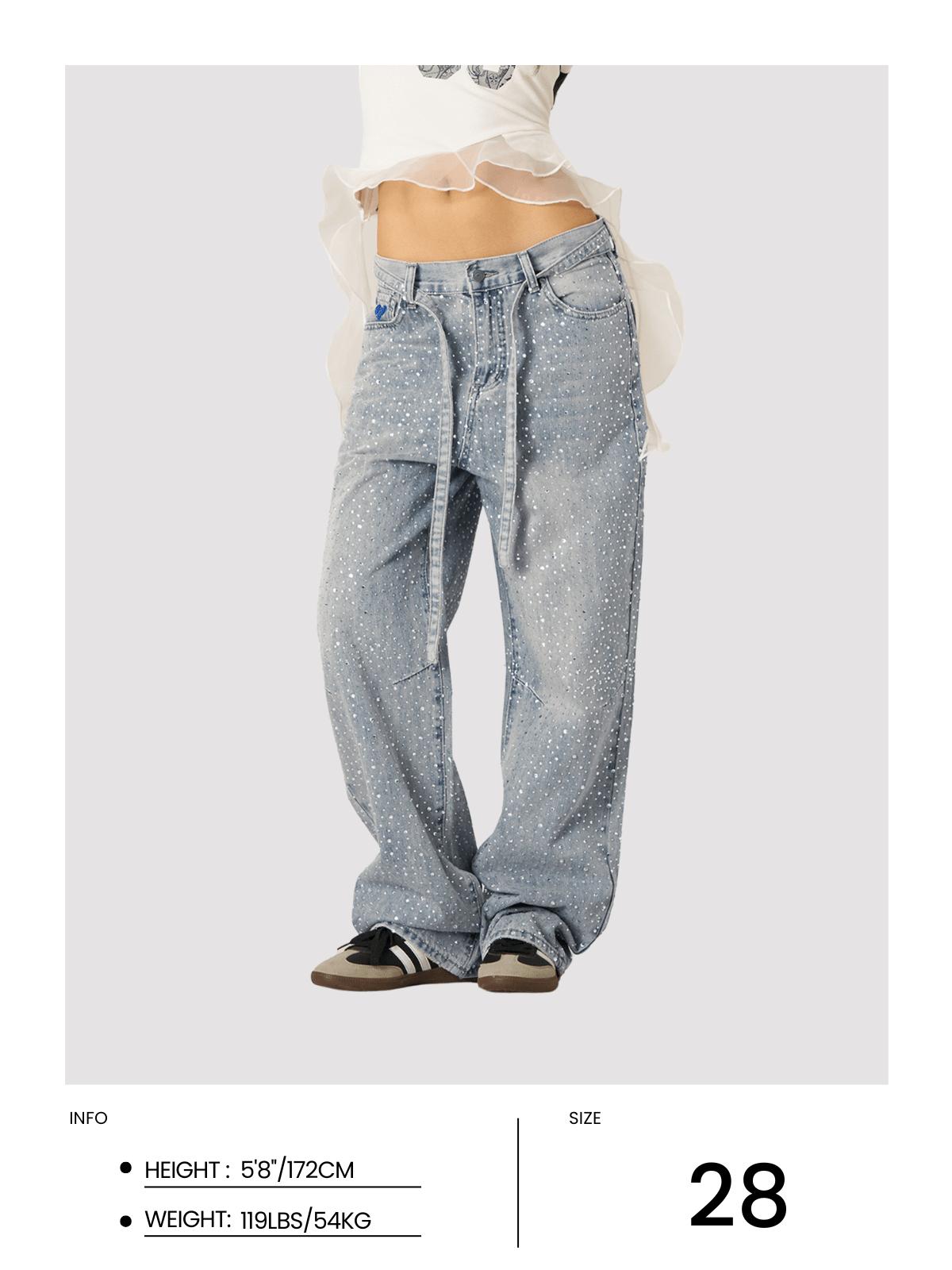 Aelfric Eden Rhinestone Baggy Jeans Product Image