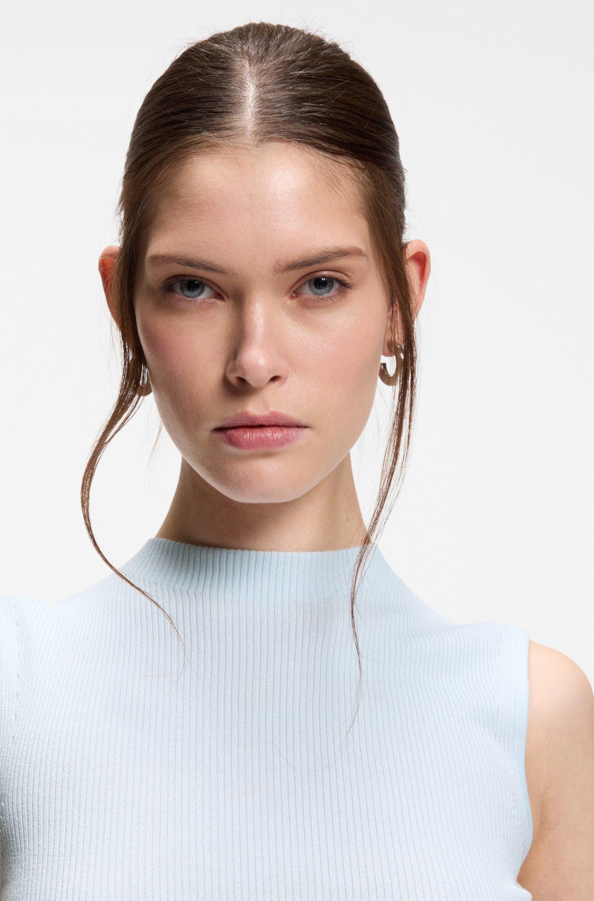 Ribbed top with mock neckline Product Image