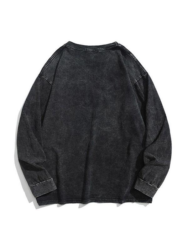 Men's Distressed Letter Print Sweatshirt Product Image