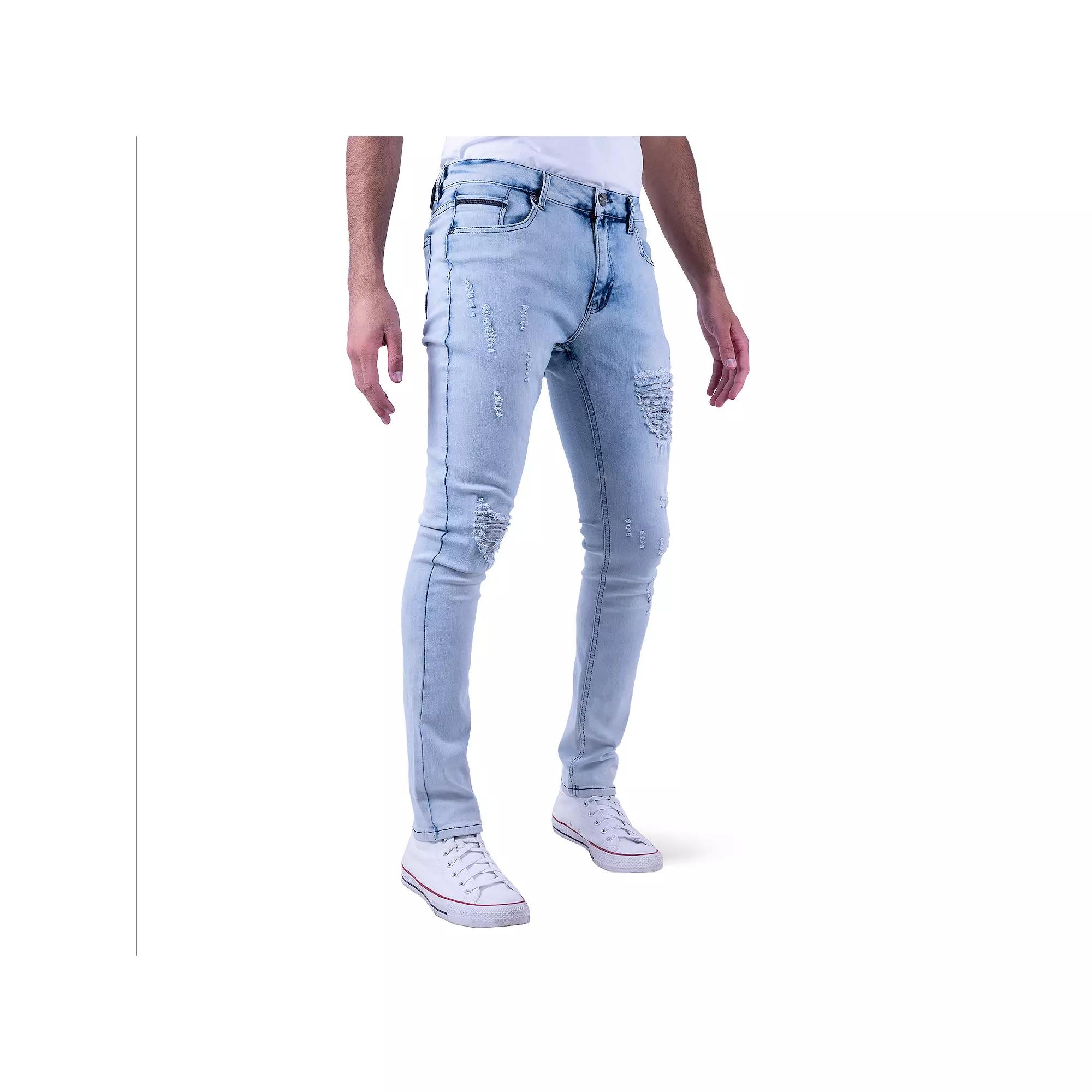 Men's Recess 5-pocket Distressed Slim-Fit Stretch Jean, Size: 38 X 32, Blue Product Image