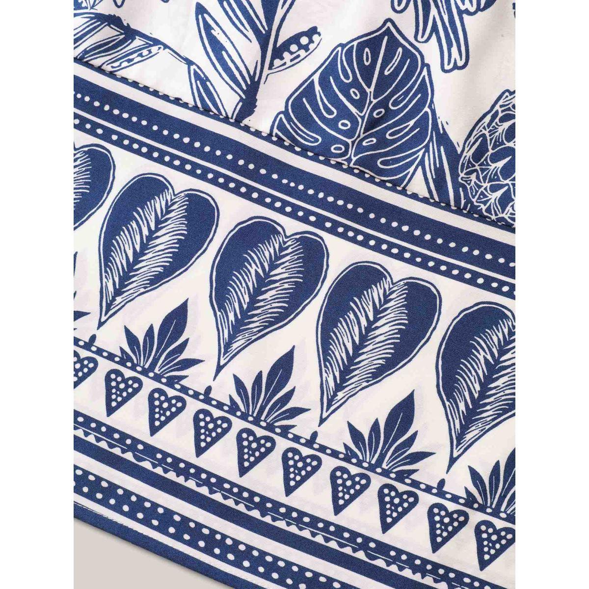 Plus Size Floral Print A-Line Maxi Skirt Women LightBlue Resort Loose No stretch Side seam pocket Vacation Skirts BloomChic 10/M Product Image