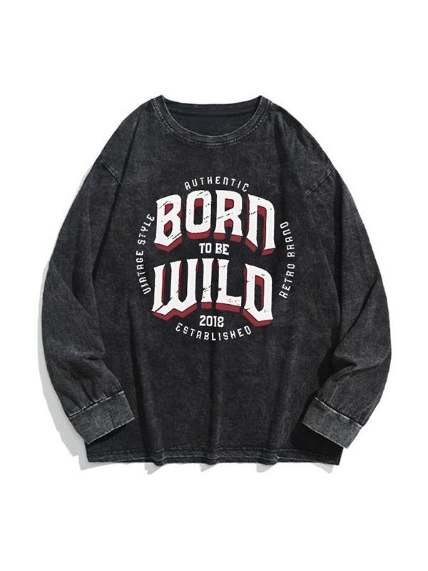 Men's Distressed Letter Print Sweatshirt Product Image