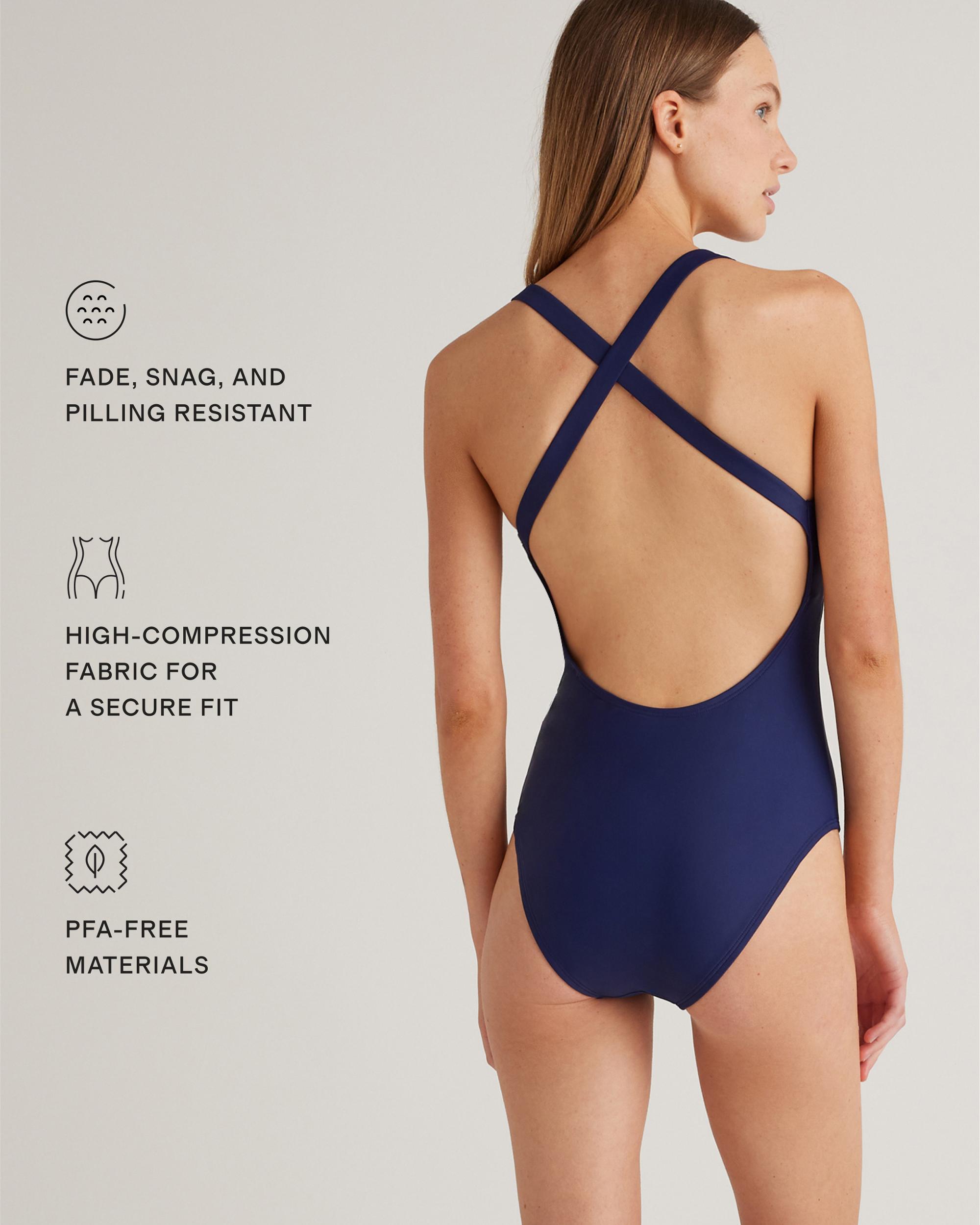 Quince | Women's Italian Cross-Back One-Piece Swimsuit Size XL, 78% Recycled Polyamide, 22% Spandex Product Image
