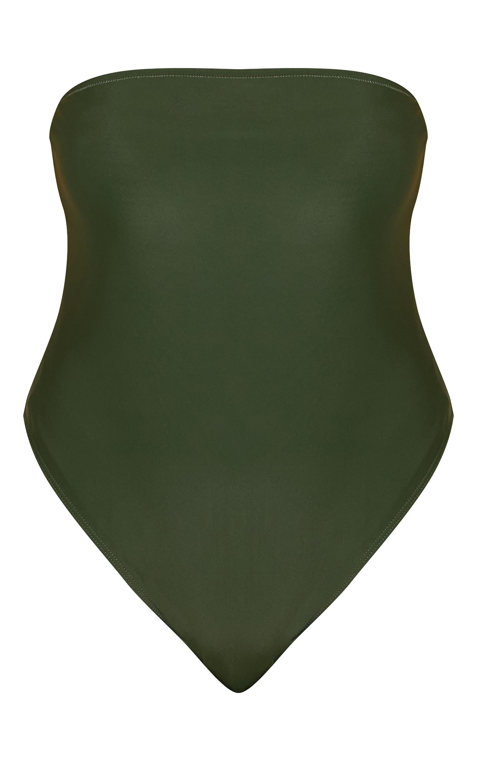 Plus Khaki Strapless Swimsuit Product Image