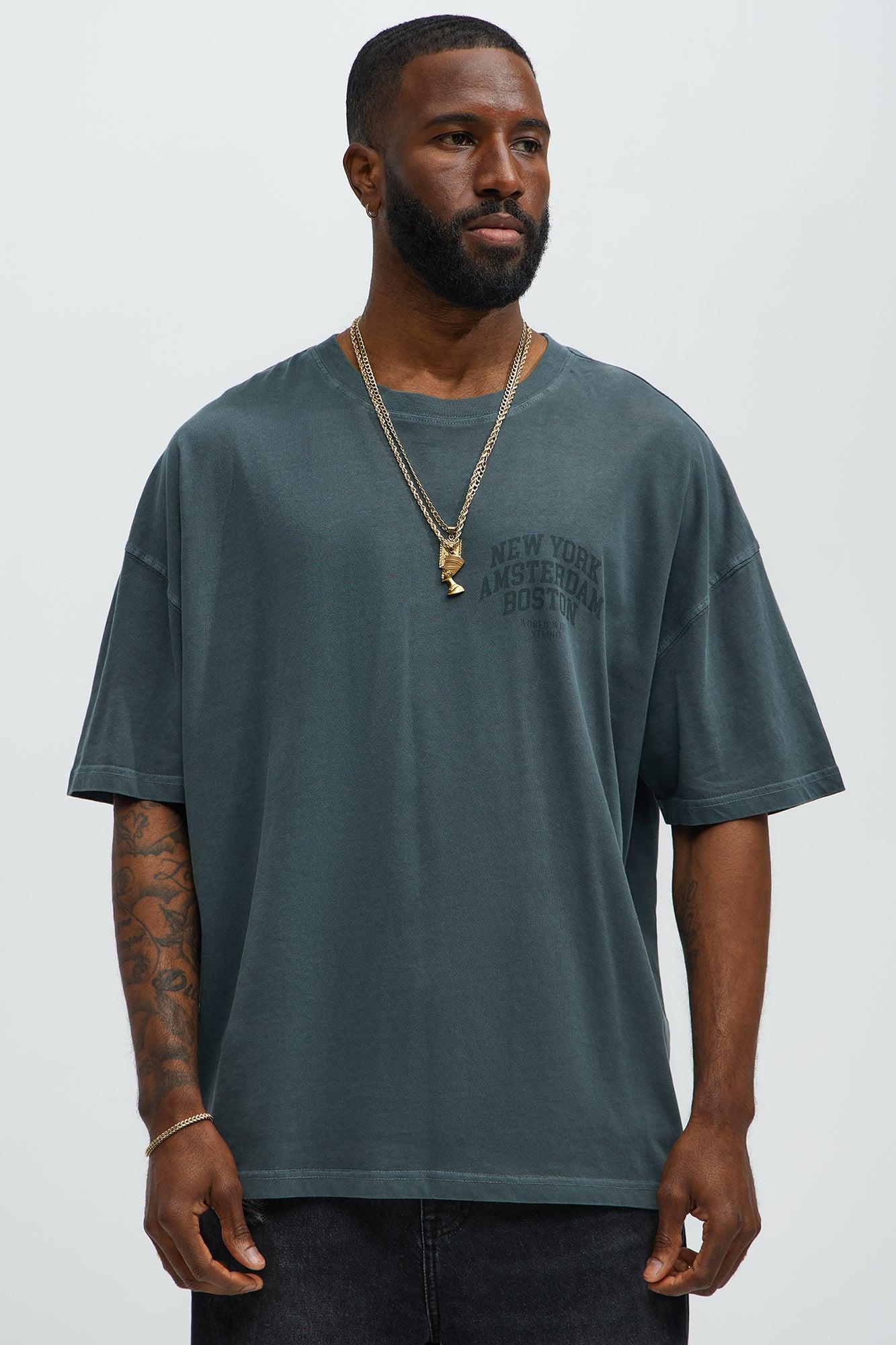New York Studio Worldwide Oversized Short Sleeve Tee - Grey Product Image