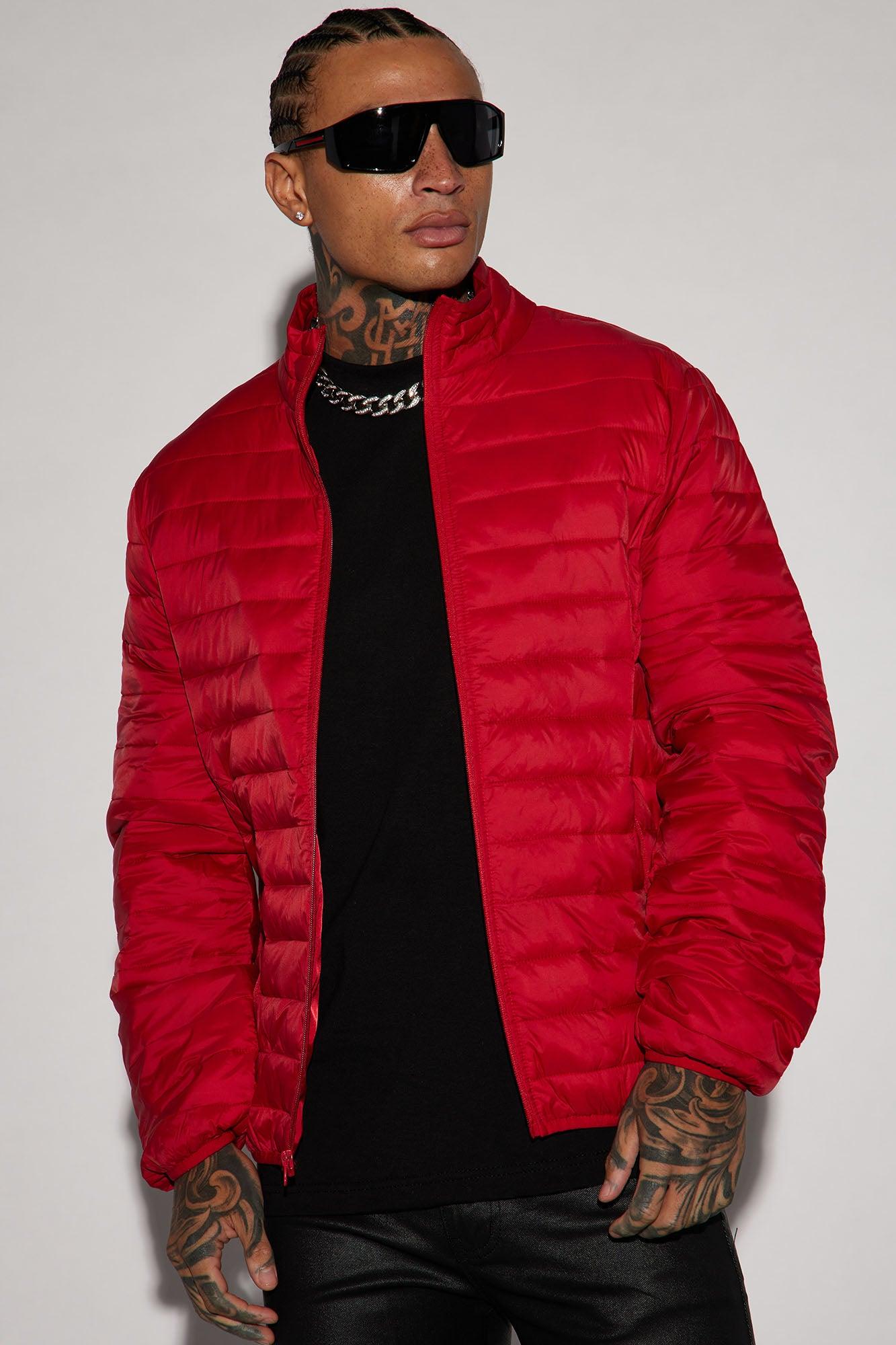 Wesley Packable Puffer Jacket - Red Product Image