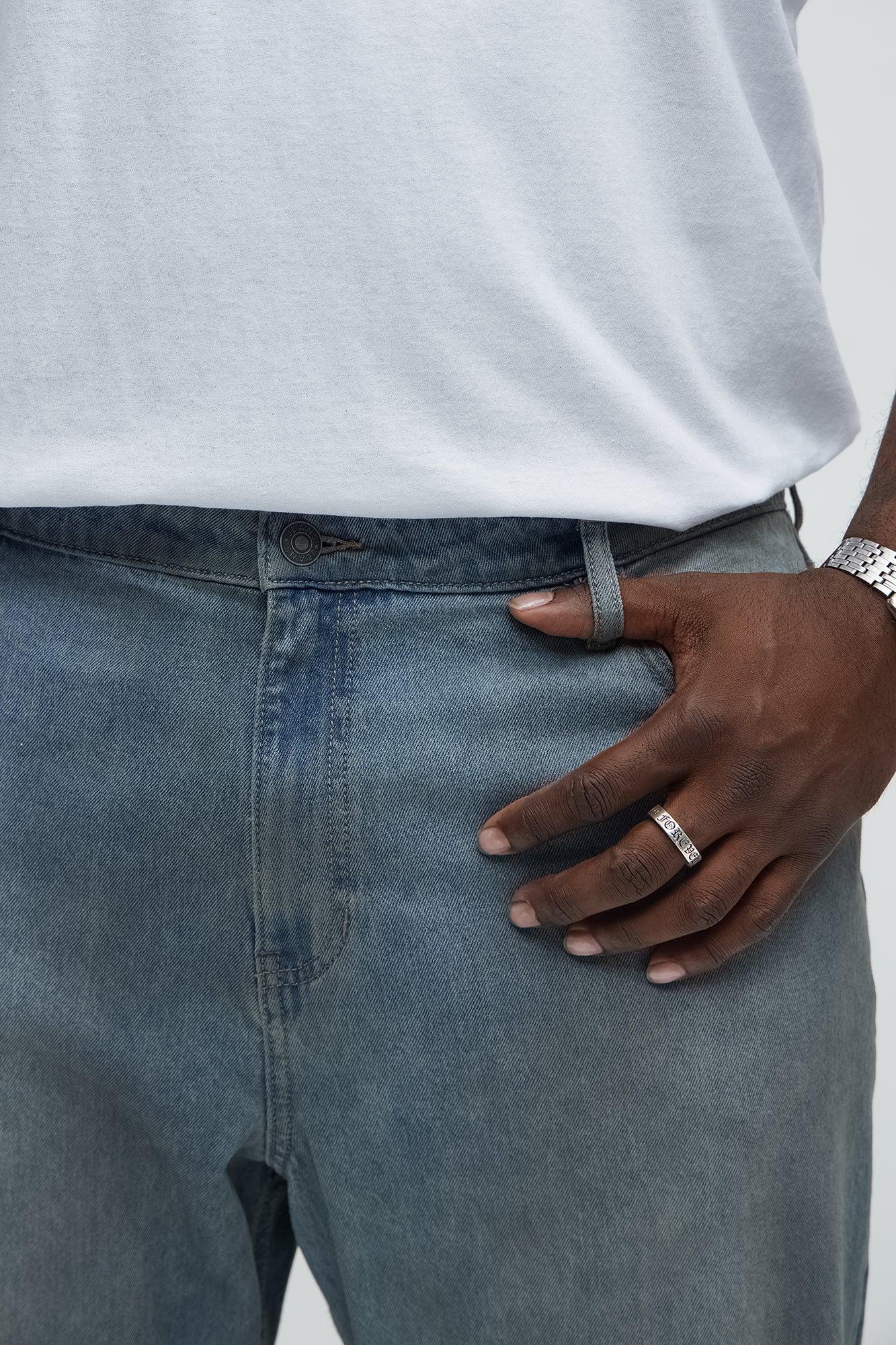 Roll Out Ripped Straight Jeans - Light Blue Wash Product Image