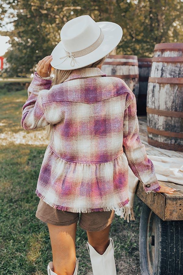 Pumpkin Patch Ready Peplum Jacket in Vineyard Grape Product Image