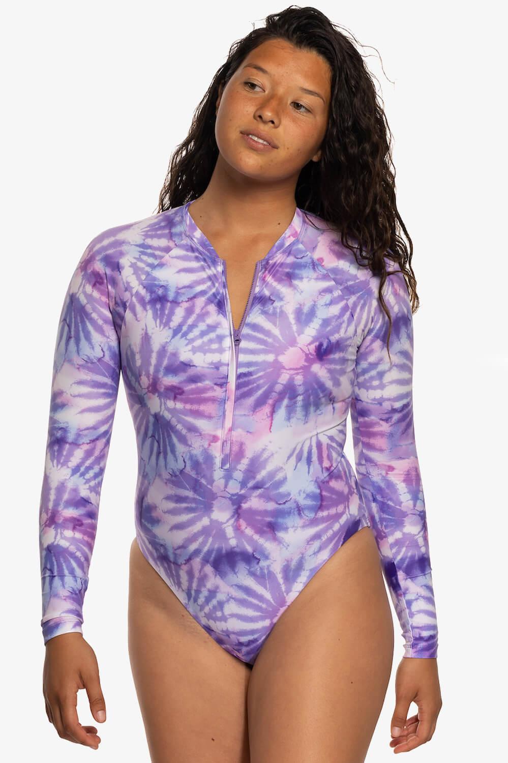 Paloma Long Sleeve Zip-Up Surf One Piece - Revolve Female Product Image