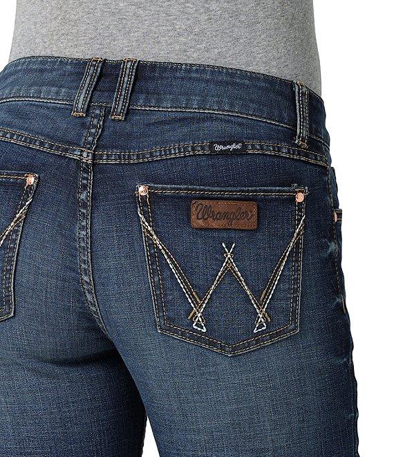 Wrangler® Mid Rise #double;W#double; Stitch Back Pocket Bootcut Jeans Product Image