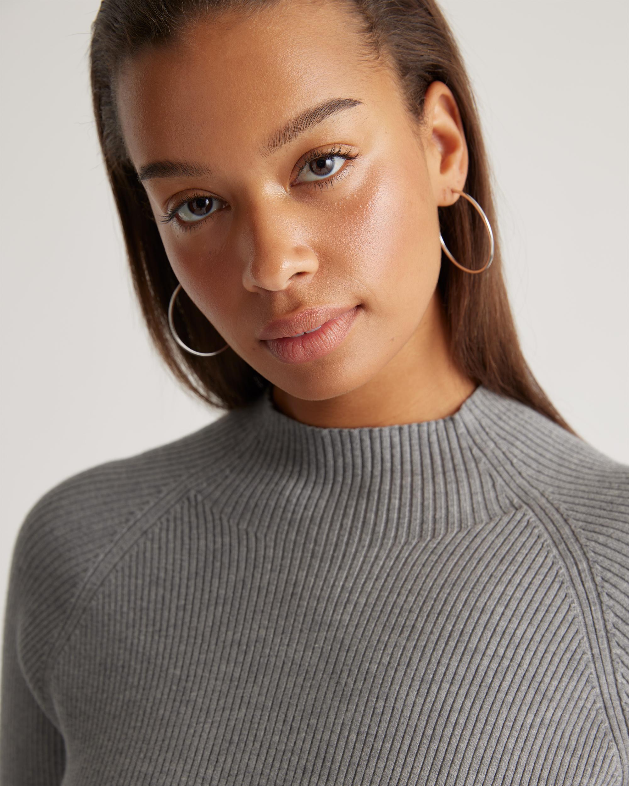 Quince | Women's Eco-Knit Ribbed Mock Neck Sweater Dress Size XL, Viscose Product Image