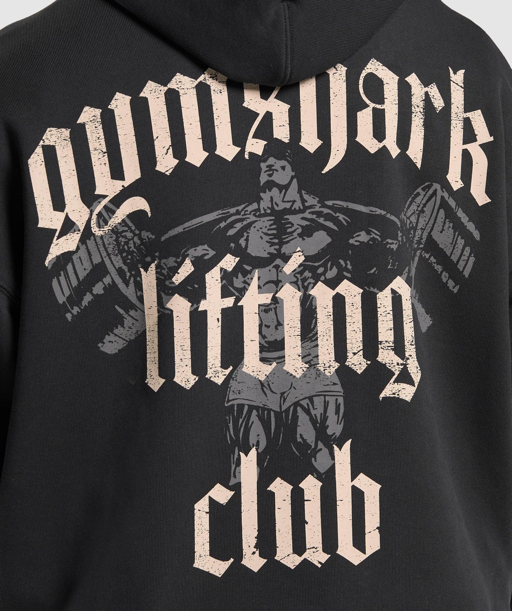 Gymshark Lifting Club Hoodie - Black/Pebble Grey Male Product Image