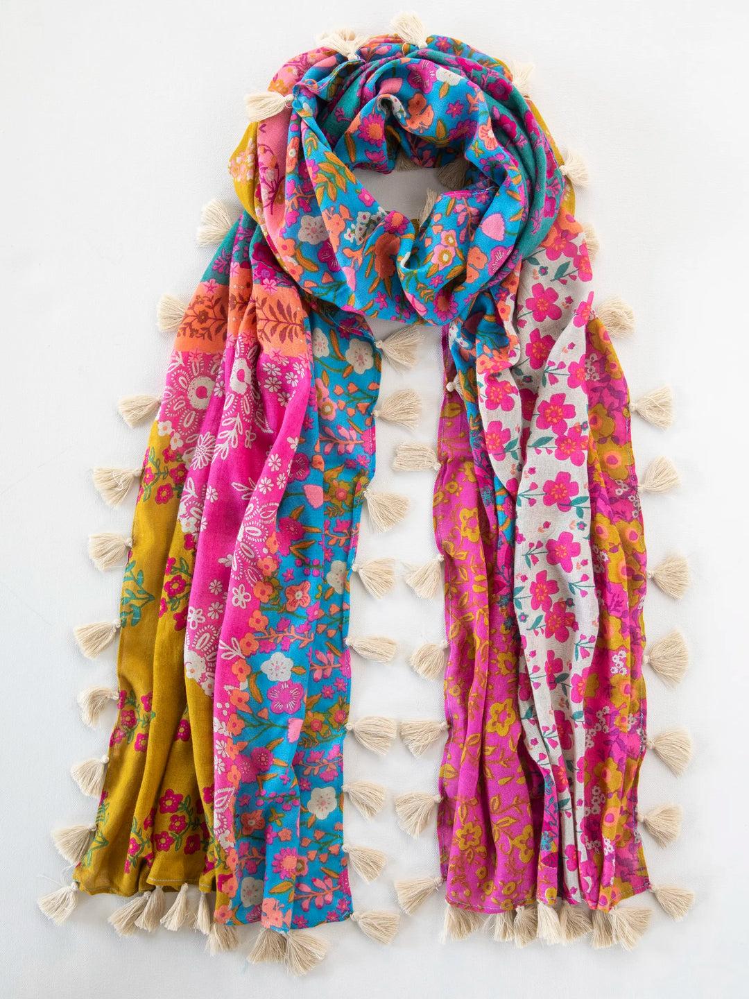 Sayulita Scarf - Blue Cream Floral Product Image