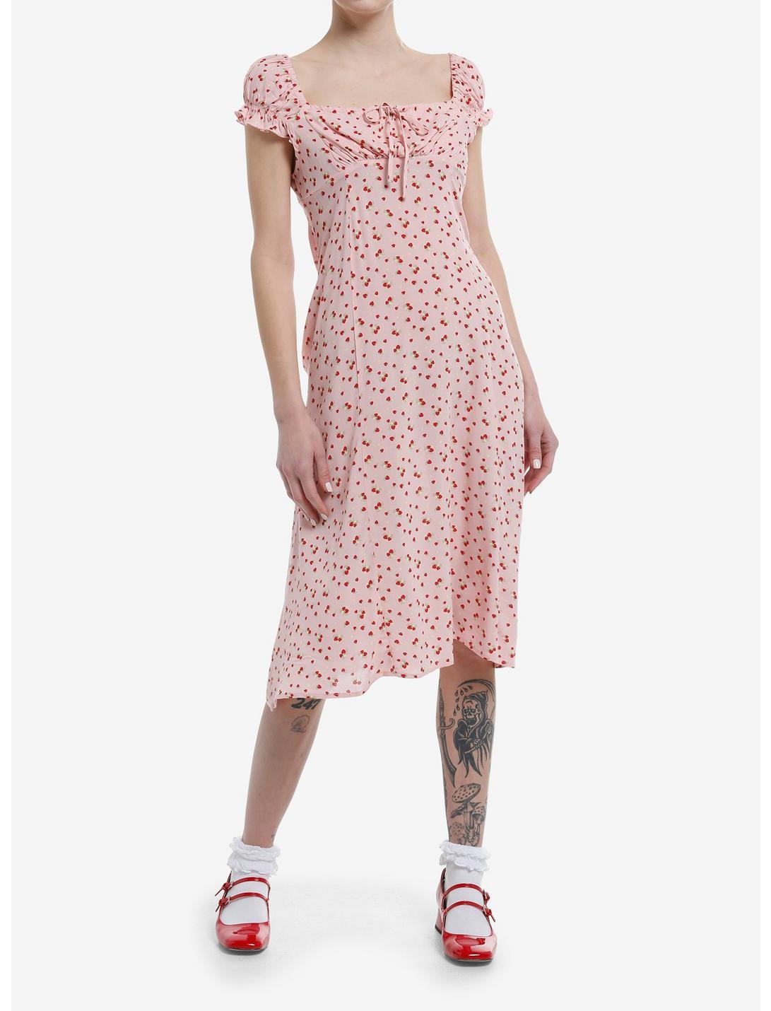 Sweet Society Strawberry Empire Midi Dress Product Image