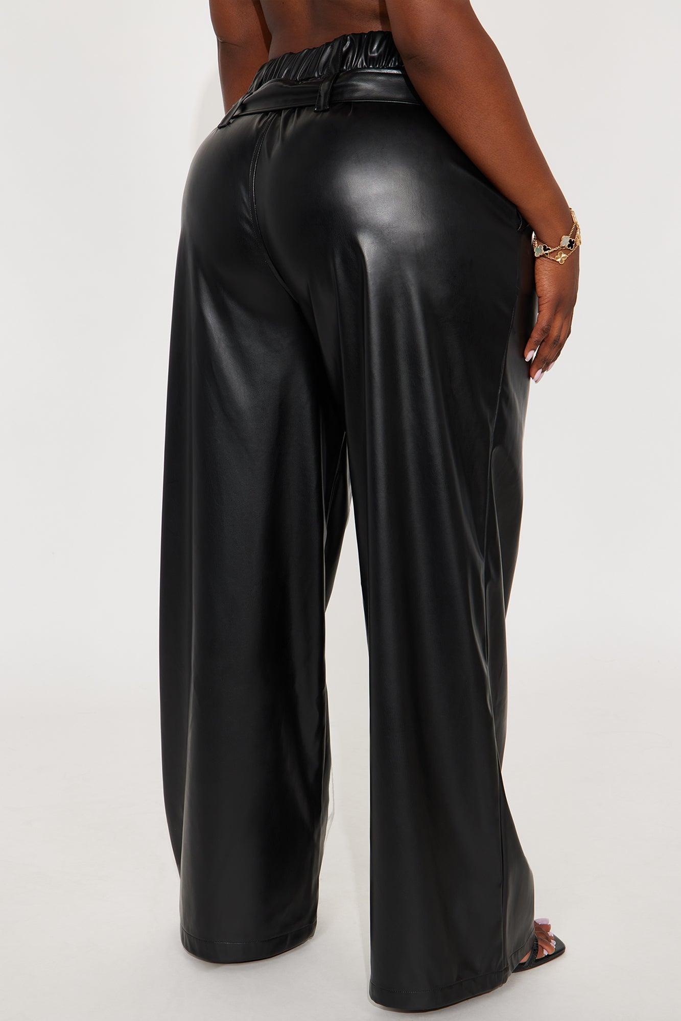 Set Standards Faux Leather Wide Leg Pant - Black Female Product Image
