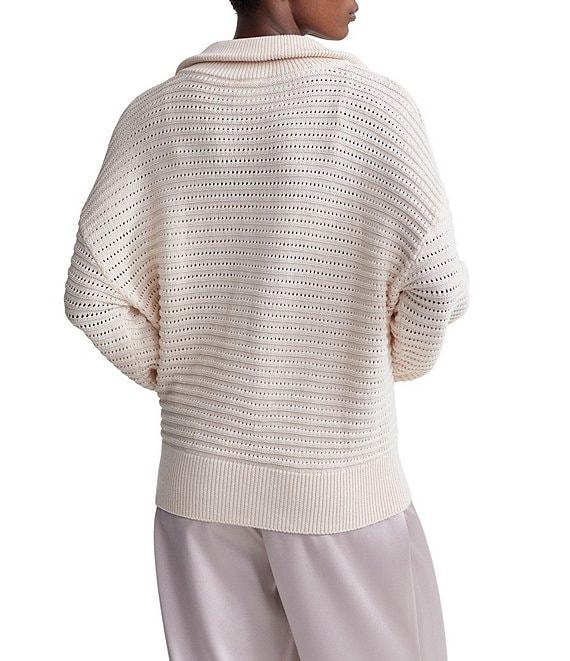 Varley Tara Pointelle Polo Collar Long Sleeve Half Zip Pullover Product Image