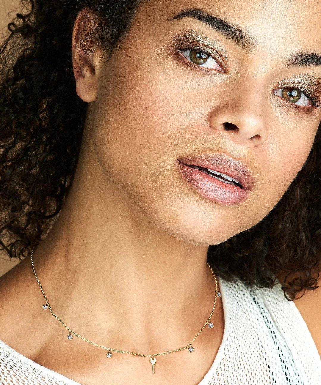 Crystal Droplet + Mini Key Necklace Product Image