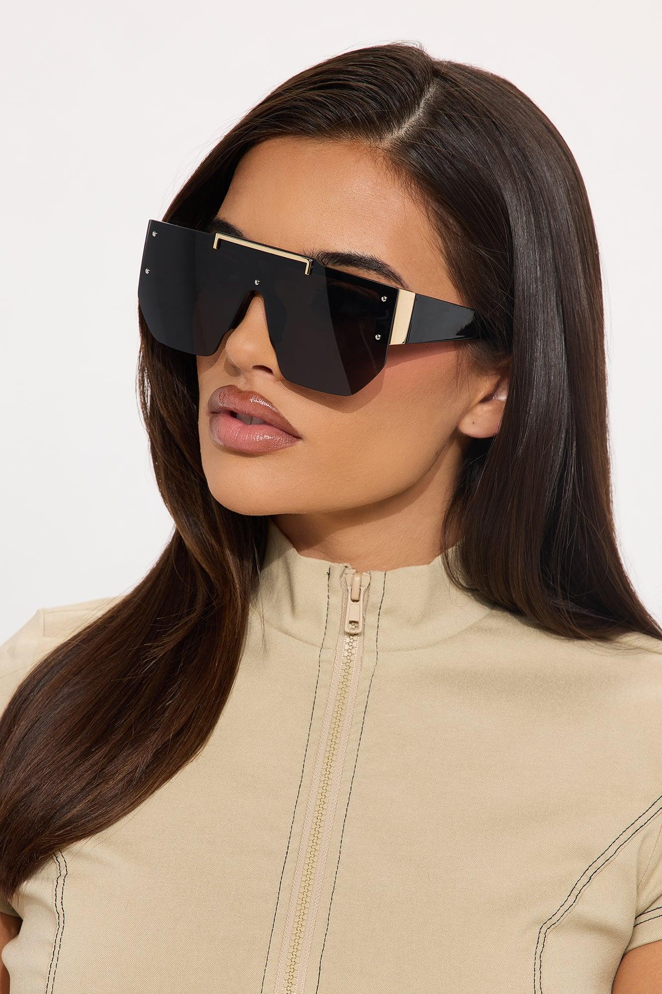 No Views Shield Sunglasses - Black Female Product Image