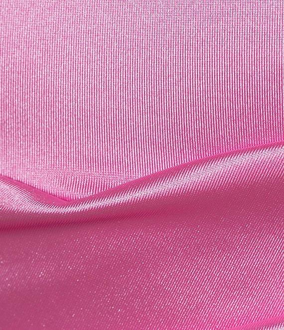 Honey and Rosie Square Neck Faux Wrap Satin Dress Product Image