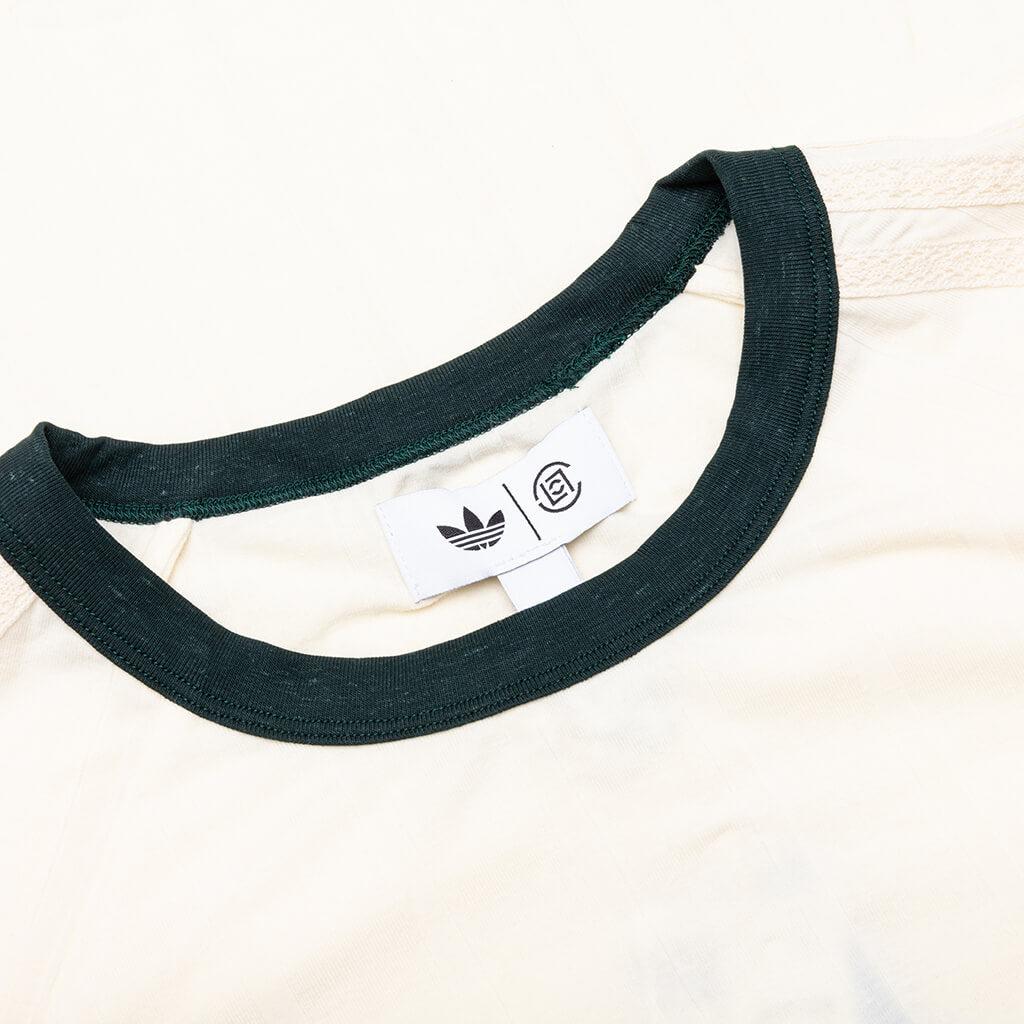 Adidas Originals x CLOT Rib Tee by Edison Chen - Cream White/Green Night Male Product Image